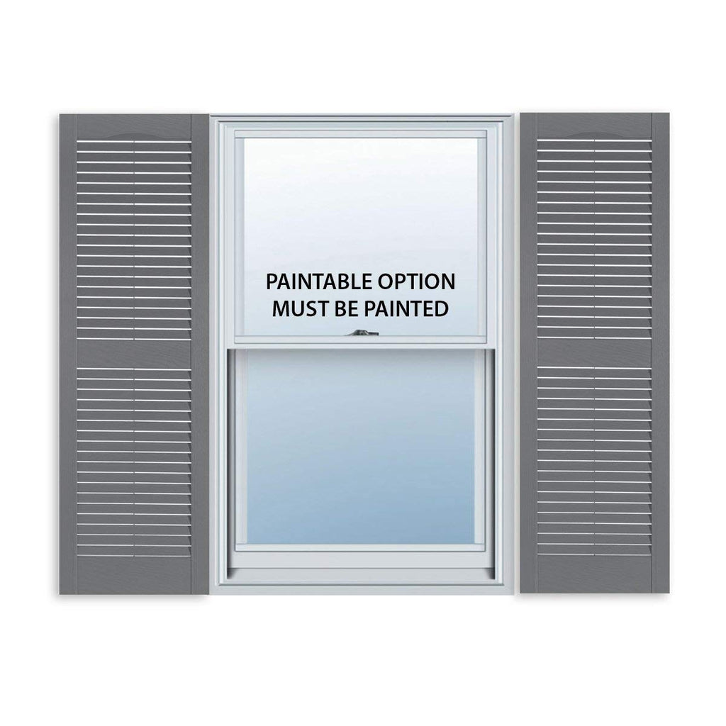 Exterior Solutions Standard Louver Exterior Vinyl Window Shutters, Black (Pair), 15 Inch x 35 Inch
