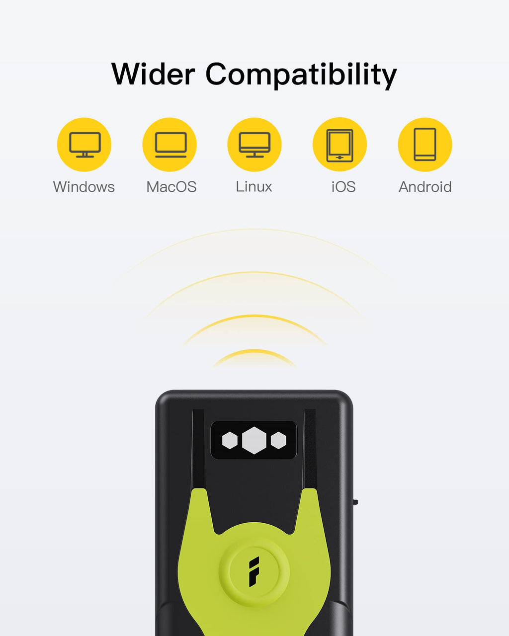 Inateck Bluetooth Scanner 1D Barcode Scanner 2.4Ghz USB Adapter, Screen Scanning, Exclusive Shortcuts, BCST-43