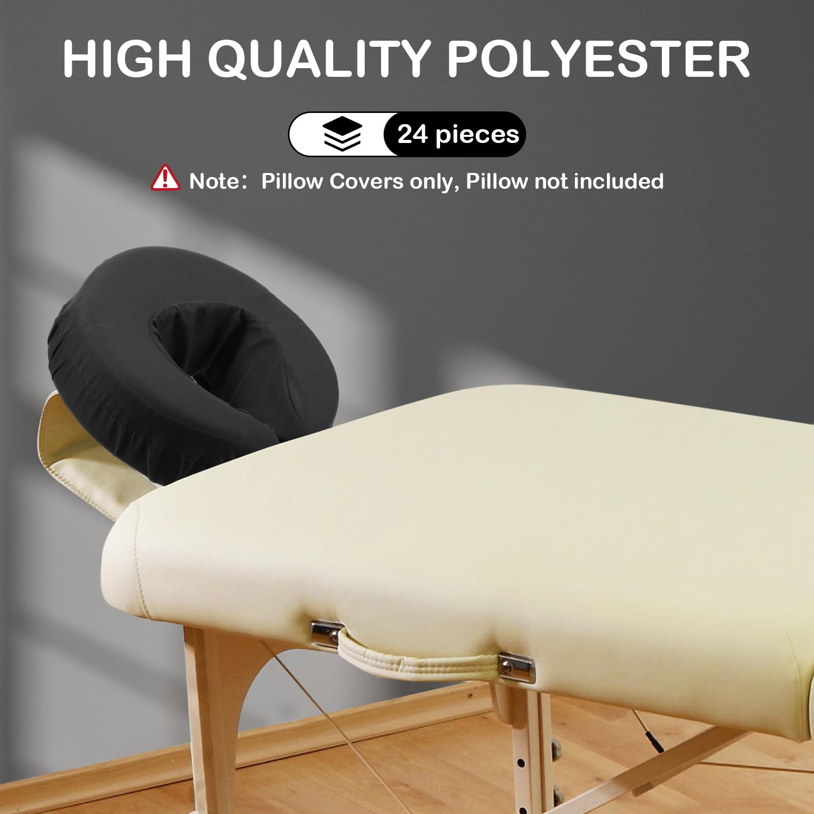 Macarrie 24 Pcs Face Cradle Covers for Massage Table Microfiber Reusable Soft Thicker Massage Table Headrest Covers Bulk Oil Proof Cradle Head Rest Sheets for Spa Beauty Salons(Beige)
