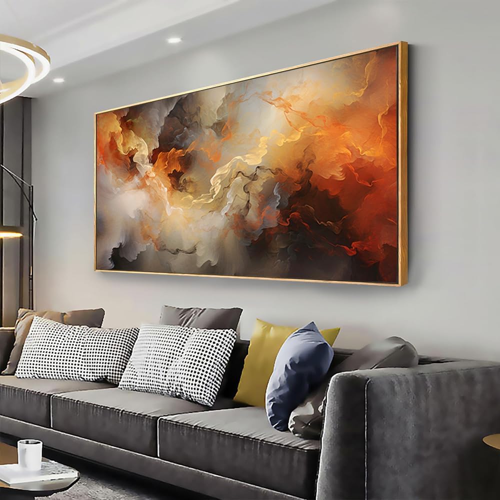 VHMING Abstract Wall Art Artwork Retro Trees Pictures Decor Canvas Painting Framed Ready to Hang Living Room Bedroom and Office Wall Decor 20x40 Inch