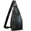 Genuine Leather Sling Bag for Men and Women Real Leather Shoulder Crossbody Bag Chest Bag Sling Backpack Purse