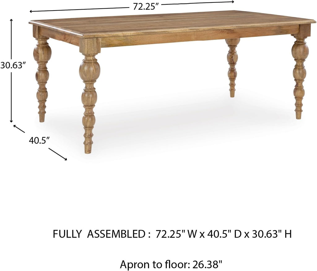 Signature Design by Ashley Rybergston Casual Dining Table with 4 Legs, Light Brown