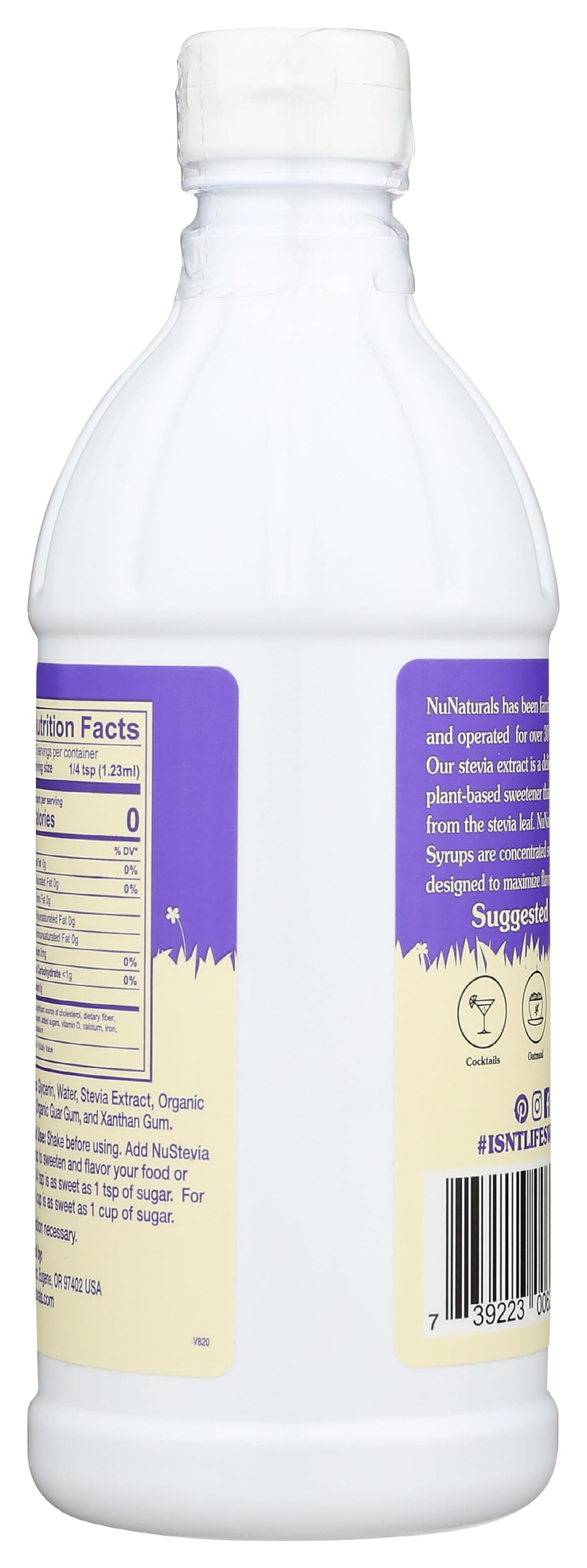 NuNaturals Stevia Syrup, Sugar-Free Sweetener, Plant-Based Sugar Substitute, Zero Calorie, Chocolate Flavor Syrup, 16 oz