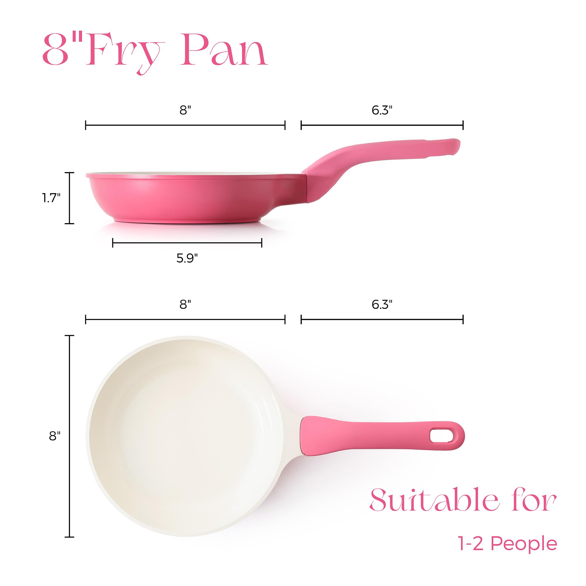 PRICUSIS Nonstick Frying Pan, 8/10/12 Inch Skillet with Stay Cool Handle, Fully Coated, Induction Compatible, 100% Dishwasher Safe, PFOA Free（10 Inch, Black Sesame）