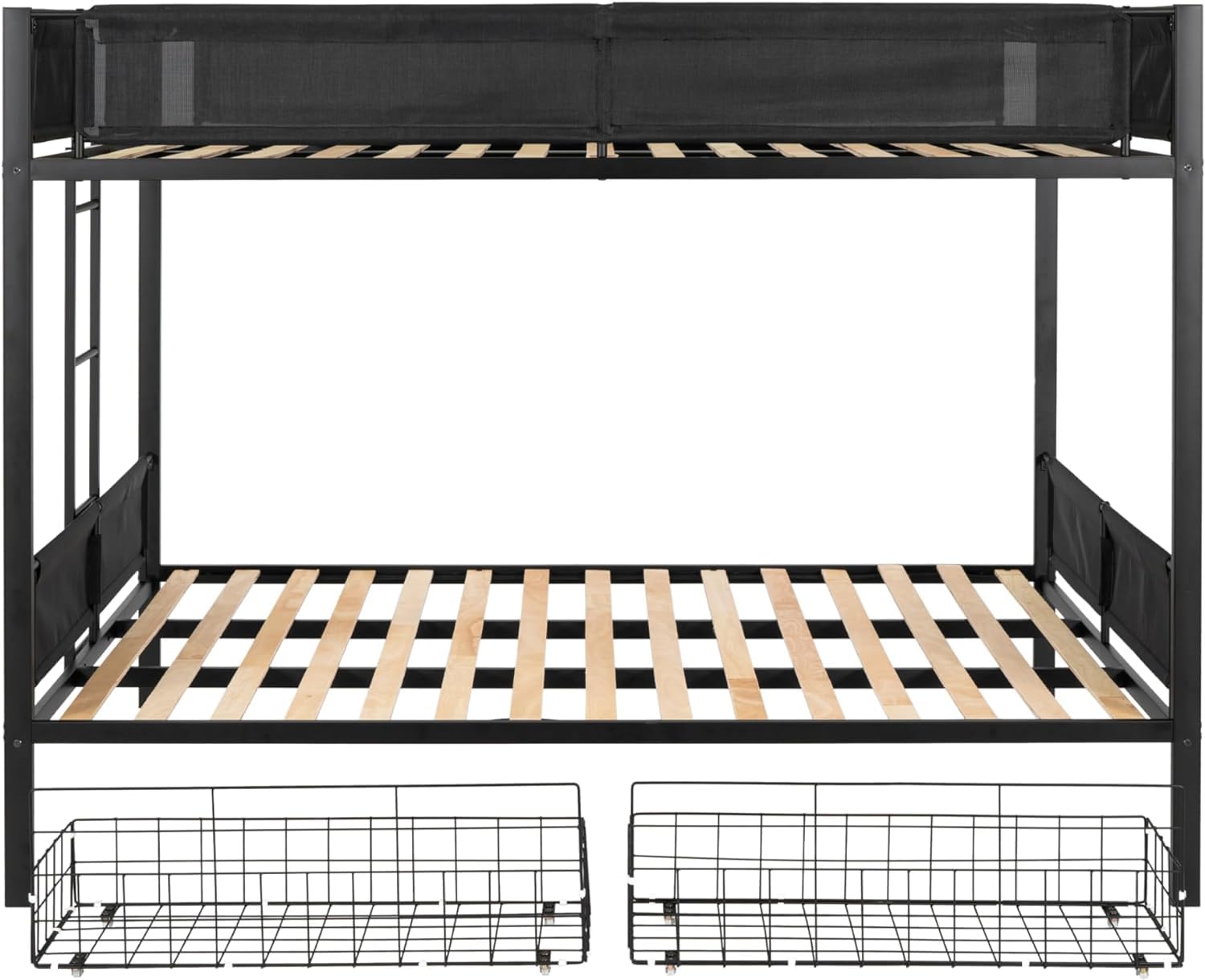 DNYN Twin Size Loft Bed with Desk & Storage Drawers& Table Set for Kids Bedroom,Covertible Twin-Over-Twin Bunkbeds Design,Easy Assemble & Space Saving & No Box Spring Needed,for Small Space, Black