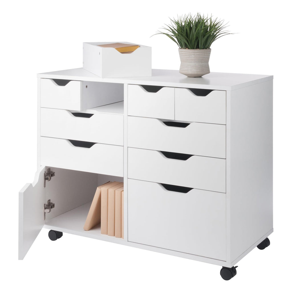 Winsome Halifax Mobile Storage Cabinet with Doors & Drawers, Stylish & Functional Home Storage Cabinet for Filing, Kitchen Organization, Moveable Furniture for Office, Dorms, Apartments