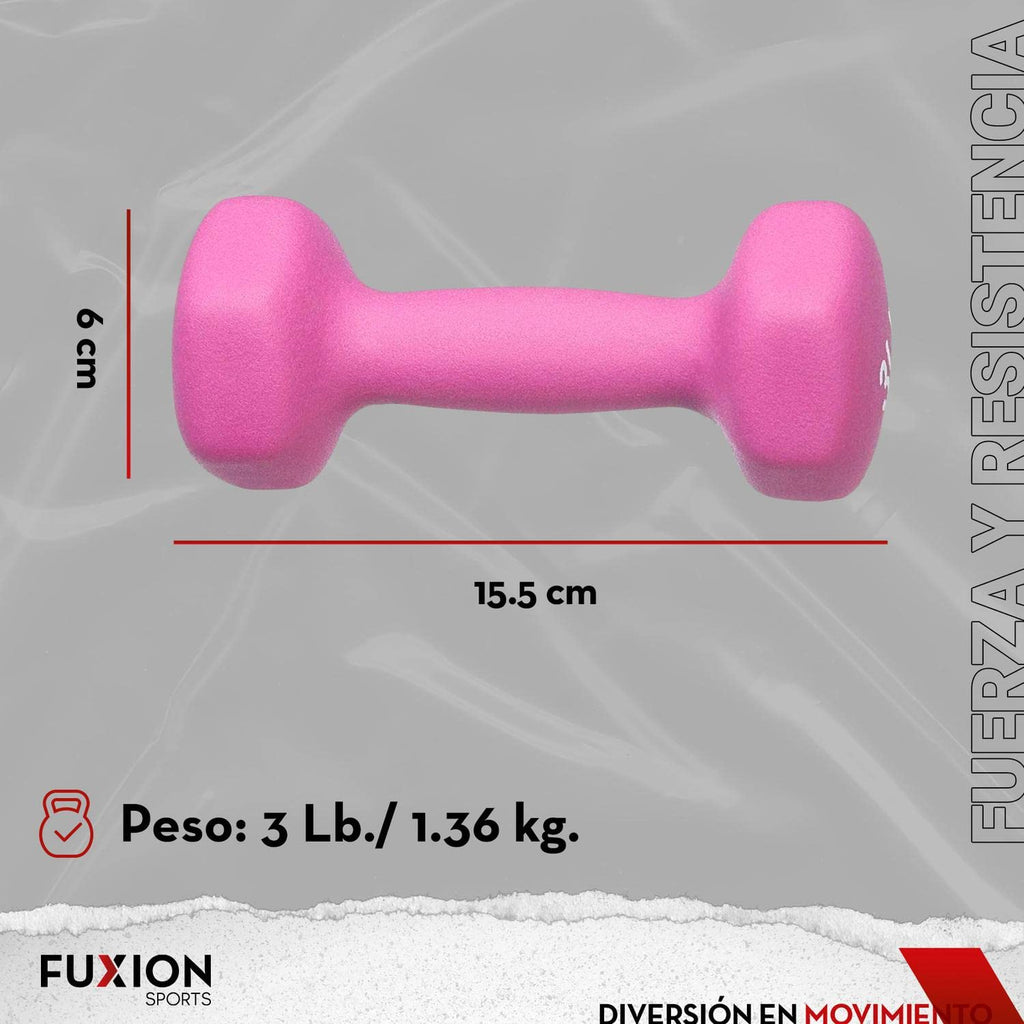 FUXION Neoprene Dumbbell Hand Weights, Sets of 2 Hexagon Non-Slip Weights for Home Gym Yoga Pilates Workout