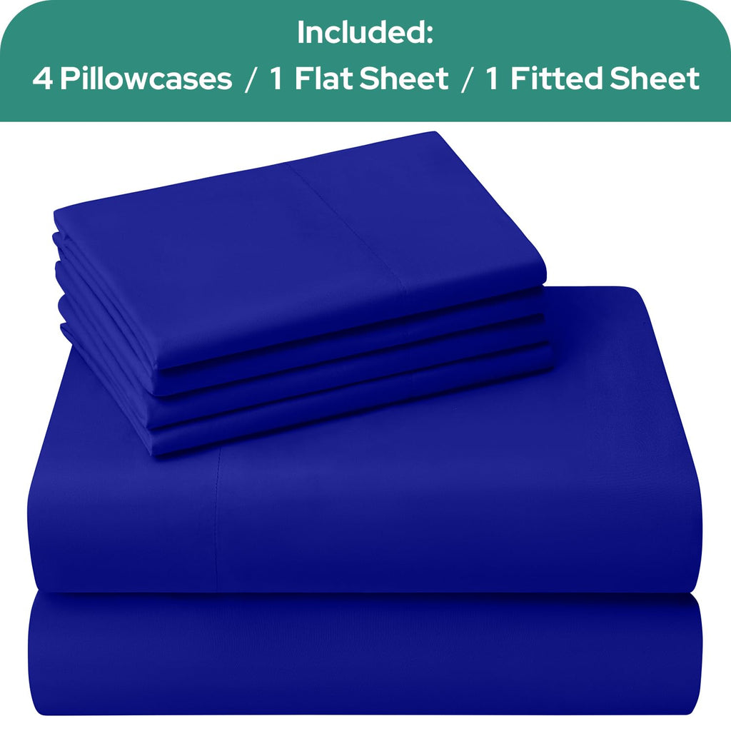 HOMEIDEAS Full Size Bed Sheets - 6 Piece Set (Aqua Blue) - Extra Soft Brushed Microfiber 1800 Bedding Sheets, Deep Pocket, Wrinkle & Fade Free