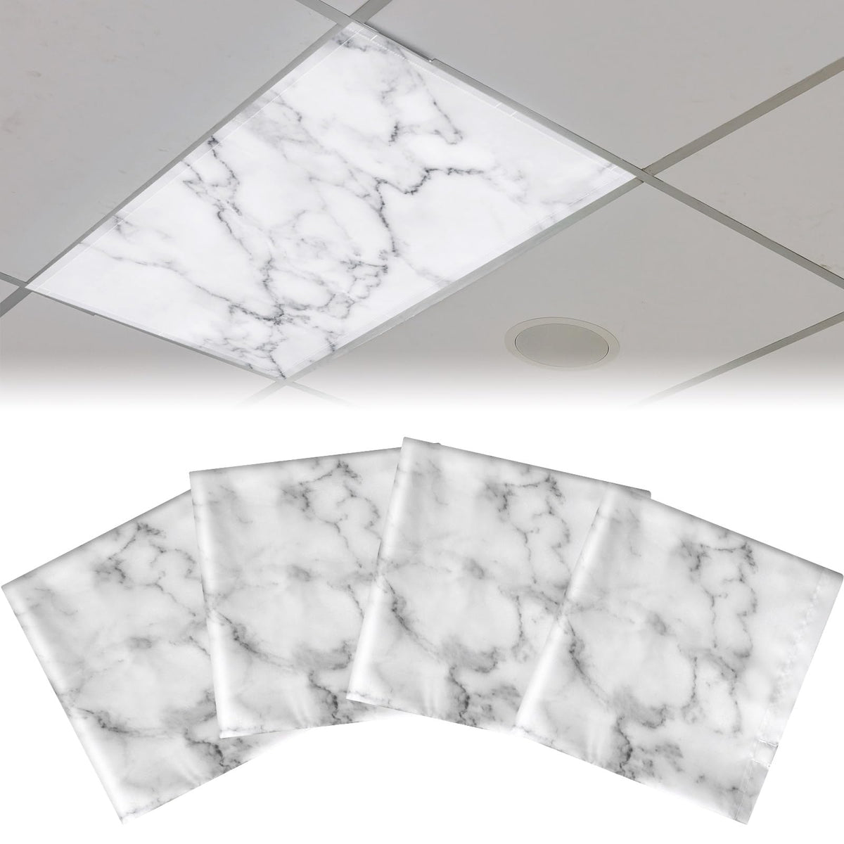 Hortsun 4 Pack Fluorescent Light Covers 4 x 2 Feet Magnetic Light Cover for Drop Ceiling, Fluorescent Ceiling Shade Filters for Office Classroom Home Hospital Decor(Beach)