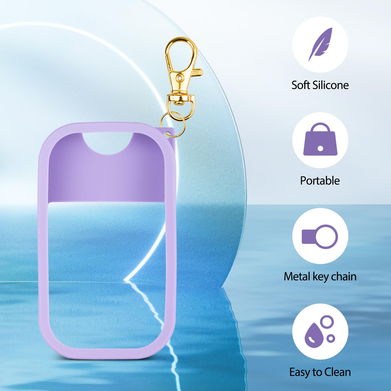 VANEST Silicone Case Compatible with Touchland Hand Sanitizer Spray, Protective Case with Keychain for Spray 1 fl oz