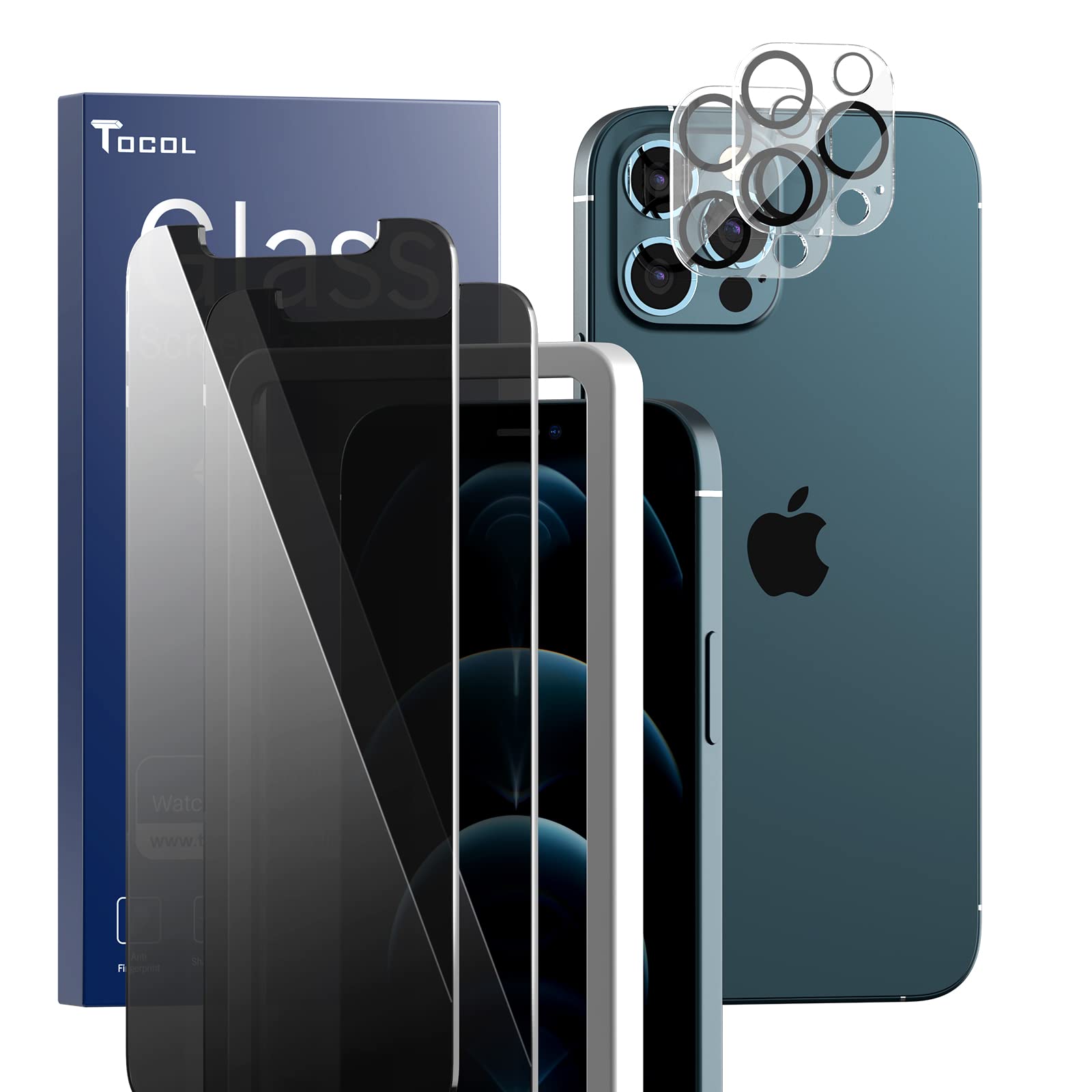 TOCOL [3 Pack] Compatible for Google Pixel 6 5G 6.4'' Tempered Glass Screen Protector & Glass Camera Lens Protector, Case Friendly, Anti-Scratch [Alignment Tool] [Fingerprint Unlock]