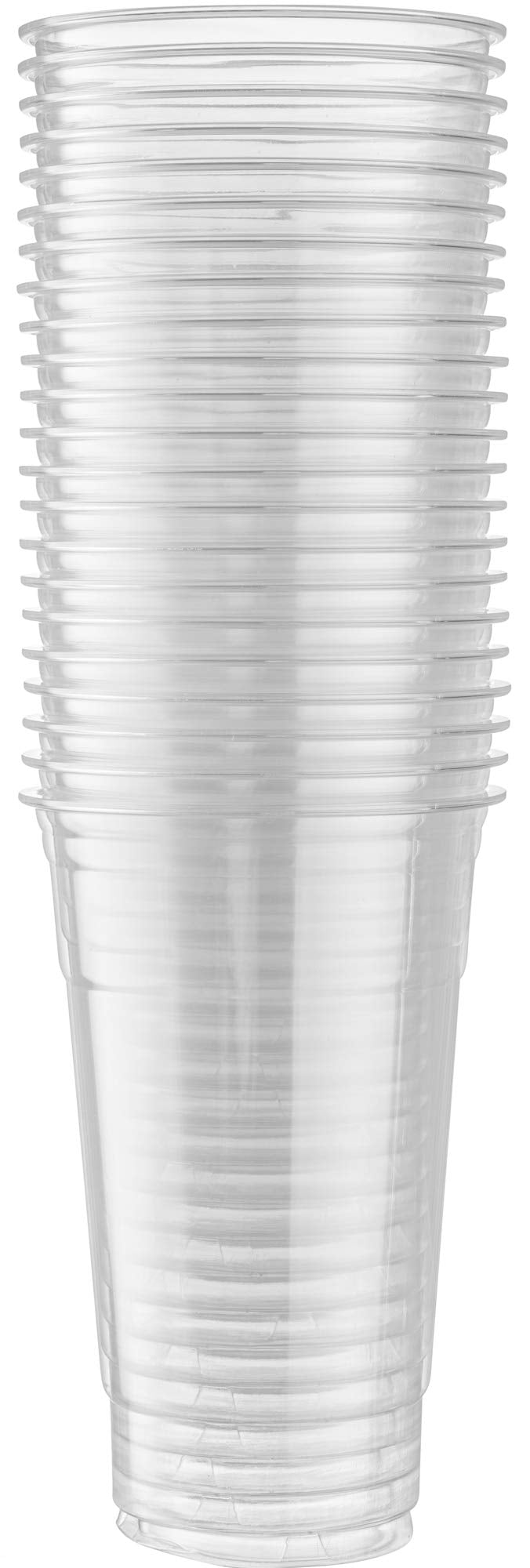 Crystal Clear PET Cups for Iced Coffee,Milkshake, Cold Drinks, Slush, Smoothy's, Slurpee, Ice cream, Dessert, Party's, Plastic Disposable Cups (50, 12 oz)