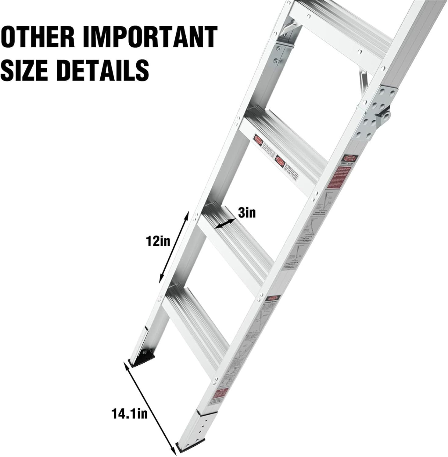 Aluminum Attic Ladder - Retractable Loft Stairs, Folding Pull-Down Design, Manual Lifting for 7'8"-10'3" Ceiling Height, 22.5" x 54", 375 lbs Capacity