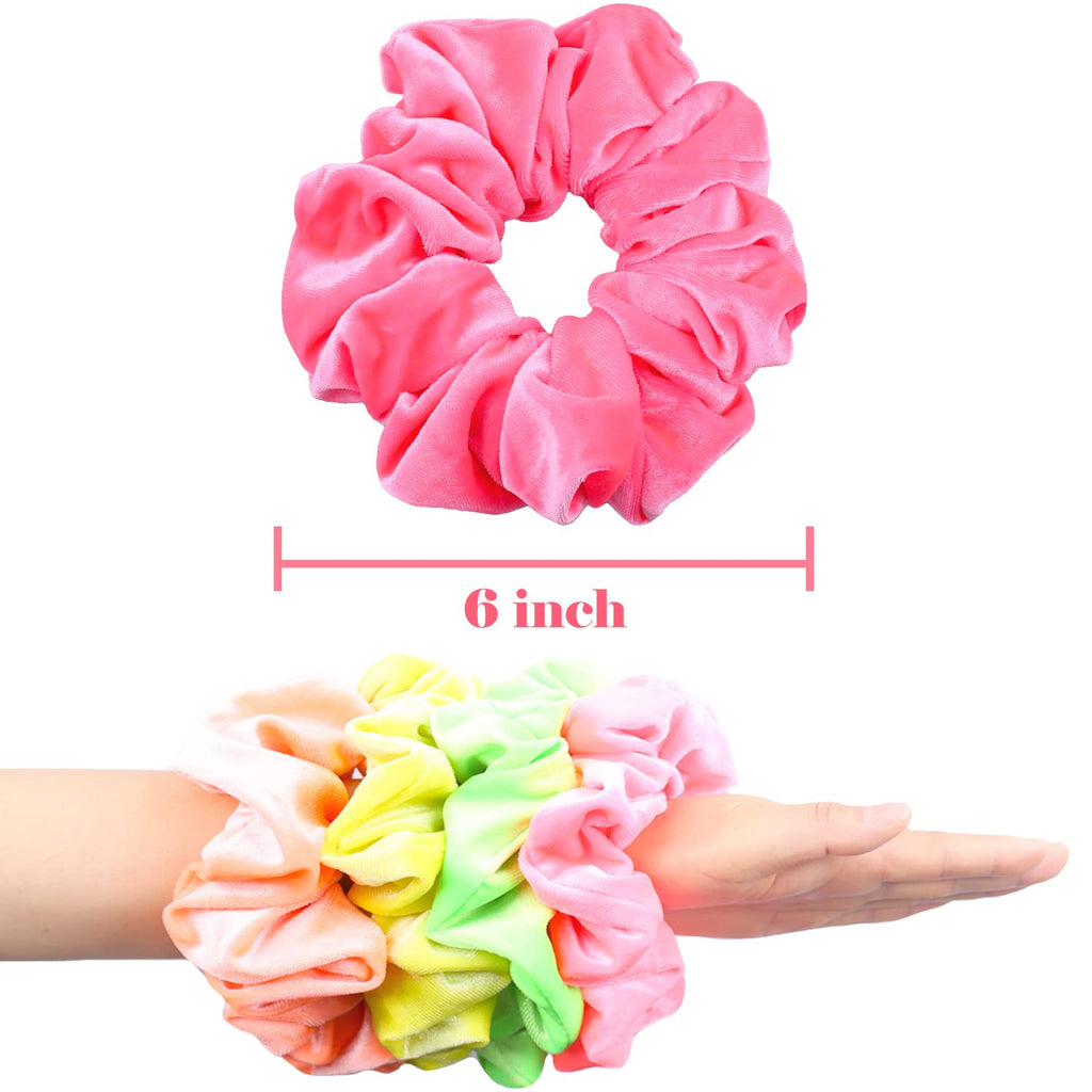 IVARYSS Extra Large Scrunchies for Women's Hair, Premium Satin Soft Jumbo Scrunchy, XL 6 inch Big Elastic Thick Band Hair Accessories, 4 Pack, Dots