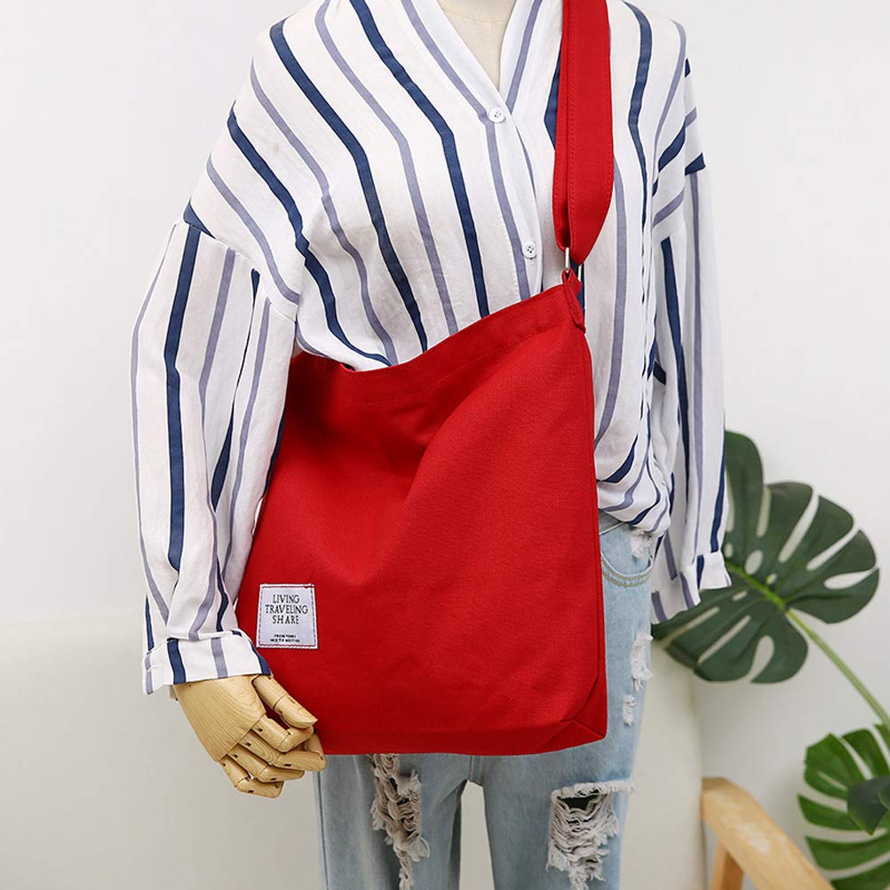 Covelin Women's Retro Large Size Canvas Shoulder Bag Hobo Crossbody Handbag Casual Tote