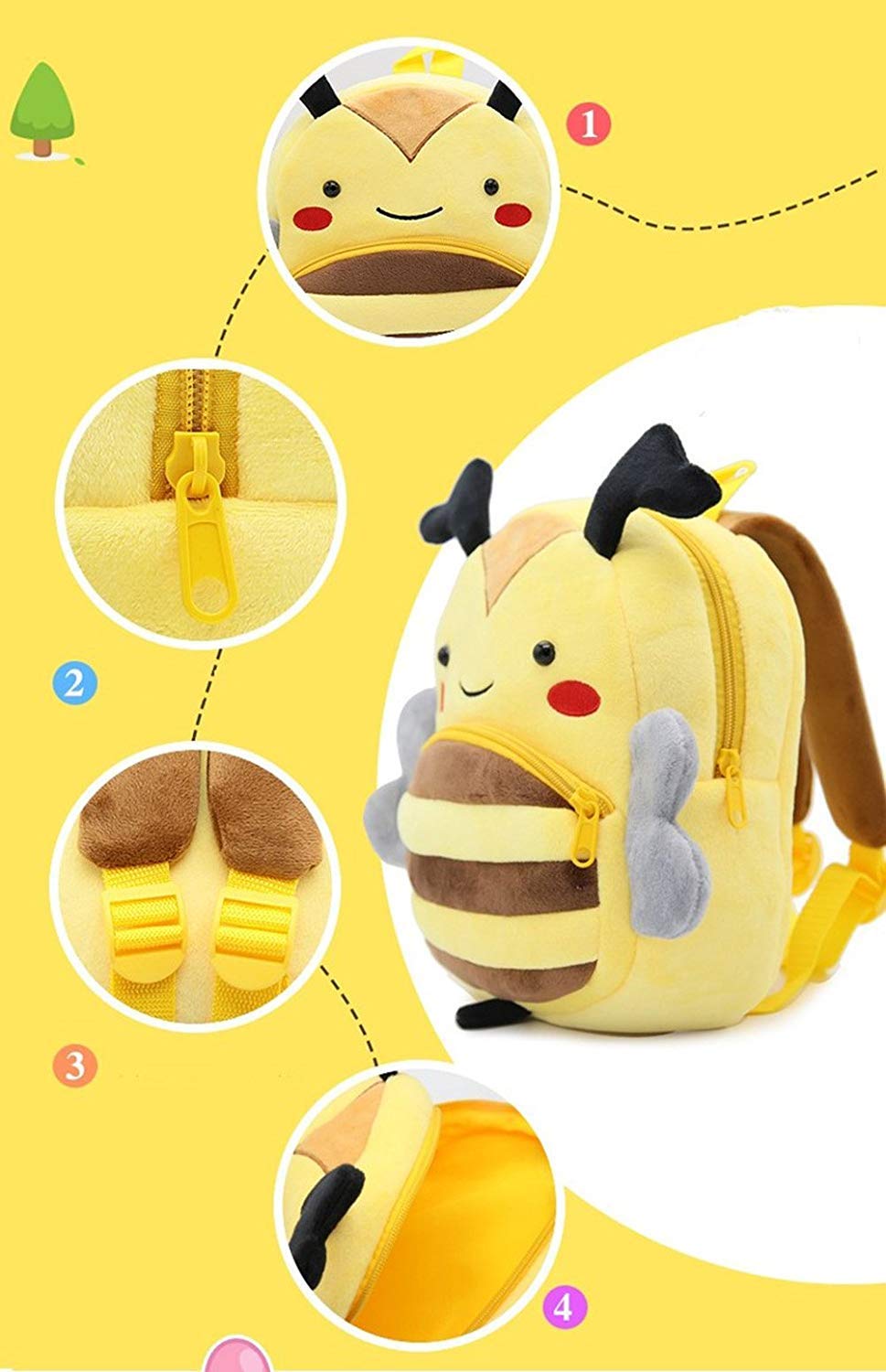 NICE CHOICE Cute Toddler Backpack Toddler Bag Plush Animal Cartoon Mini Travel Bag for Baby Girl Boy 2-6 Years(BB Unicorn)