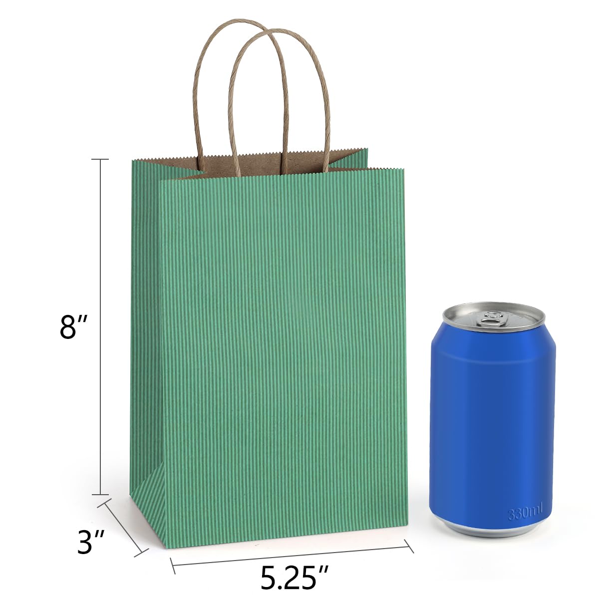 BagDream Gift Bags 100Pcs 5.25x3x8 Small Kraft Paper Gift Bags with Handles Bulk, Black Paper Sacks for Small Business, Retail, Merchandise, Grocery, Wedding Birthday Party favor