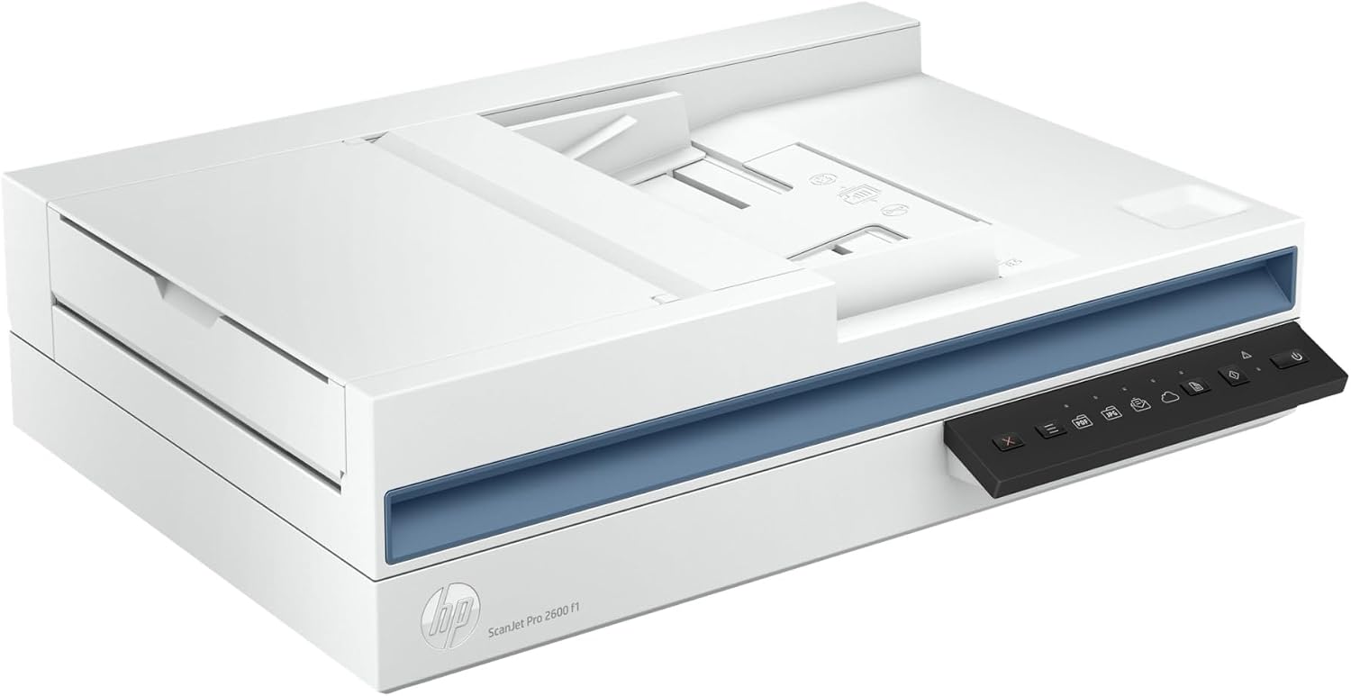 HP ScanJet Pro 2600 f1, White, Fast 2-Sided Scanning and Auto Document Feeder (20G05A)