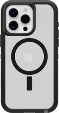 OtterBox iPhone 15 Pro MAX (Only) Defender Series XT Clear Case - Dark Side (Black/Clear), screenless, Rugged, Snaps to MagSafe, Lanyard Attachment