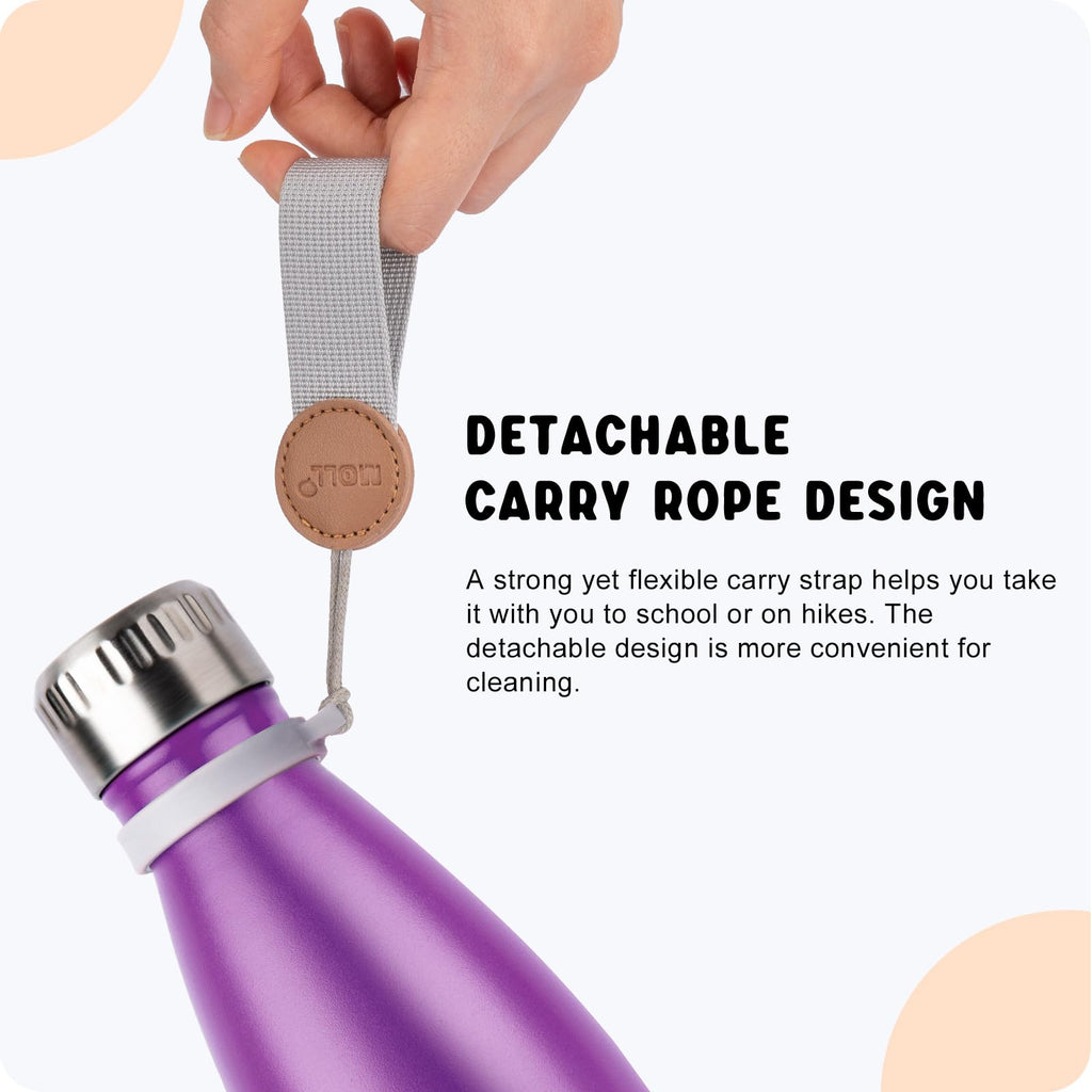 9 oz Water Bottle for Kids-Small Stainless Steel Water Bottle for School Vacuum Insulated Metal Leak Proof Cola Shape Water Flask for Boys Girls(Baby Blue)