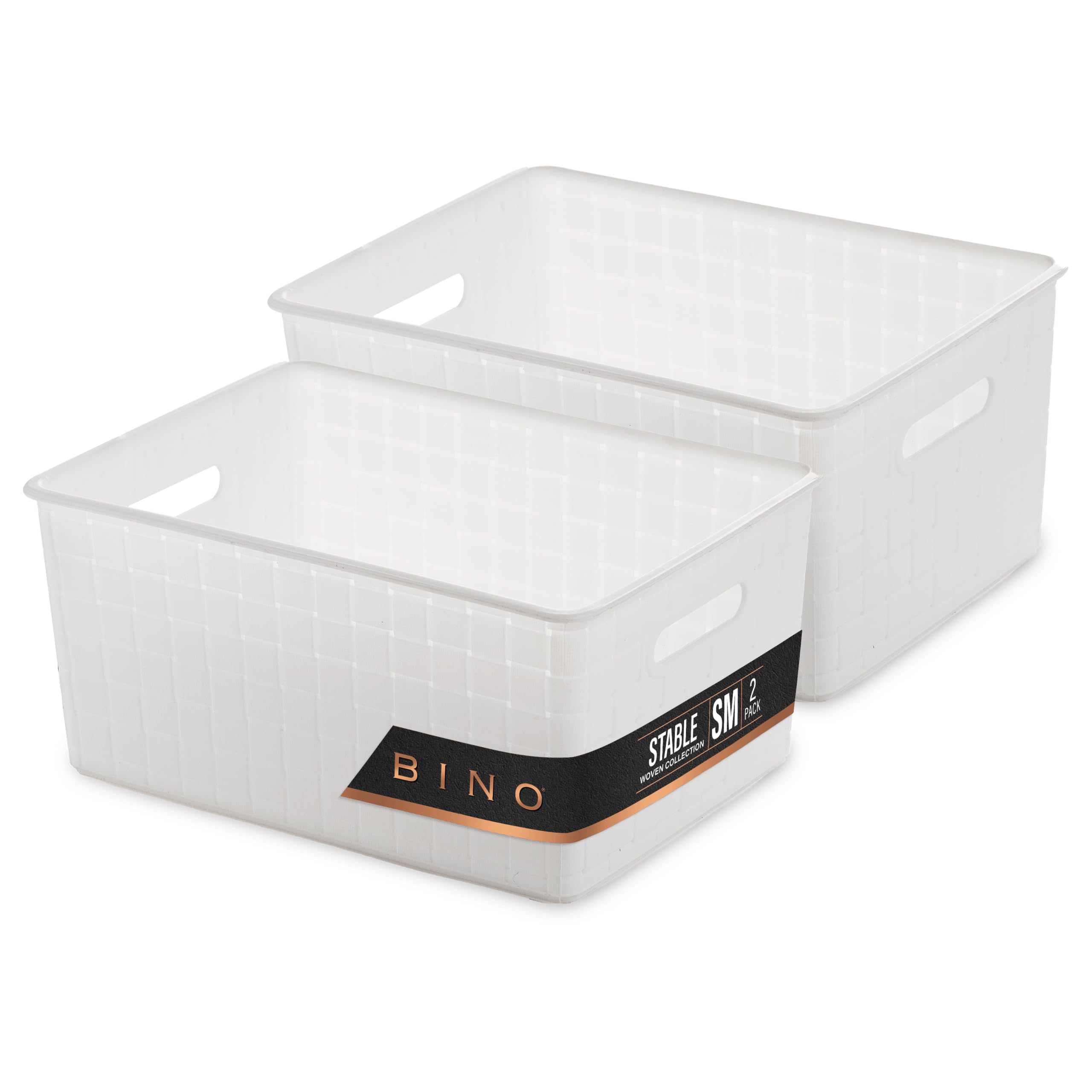 BINO Plastic Basket, Small White, 5 Pack - Rectangular Cabinet Organizer, Multi-Use Storage Basket, Drawer and Cabinet-Friendly, Portable, Durable, Space Efficiency, Stock Management
