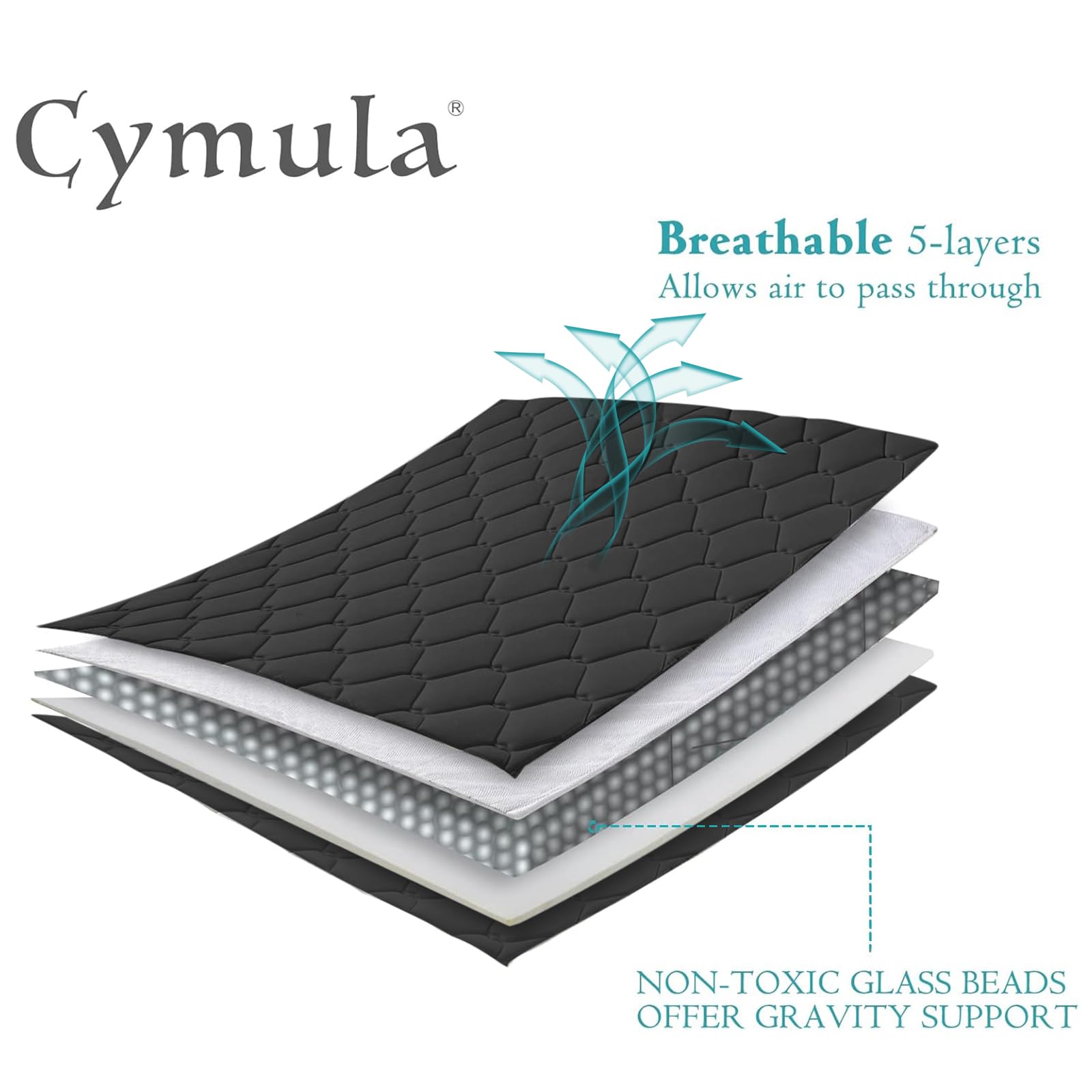 CYMULA Weighted Blanket for Adults (25lbs 80"x87" King Size Black) - Cooling Breathable Heavy Blankets for Summer Winter - Ultra Microfiber Soft Comfort Blanket with Glass Beads - Gifts for Men/Women