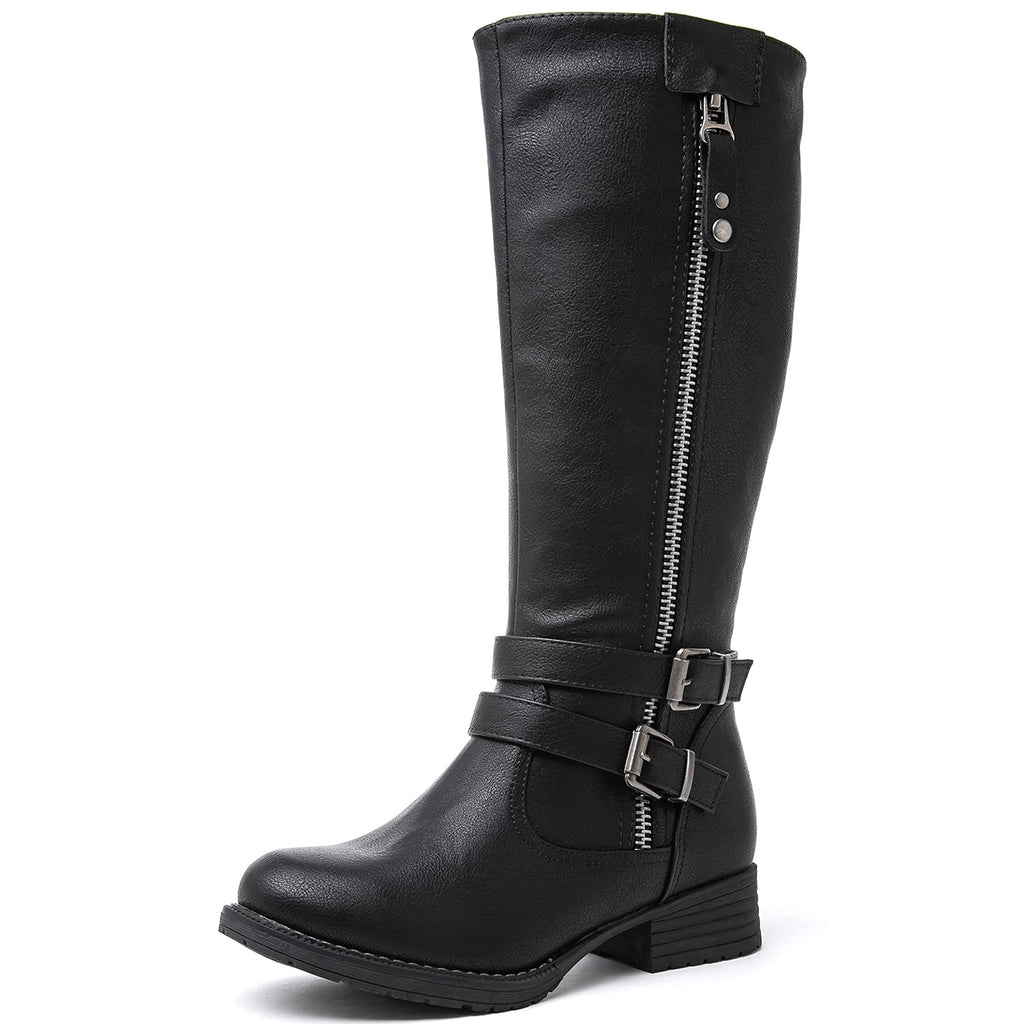 GLOBALWIN Women's Knee High Boots Fashion Comfortable Riding Boots For Women Low Heel