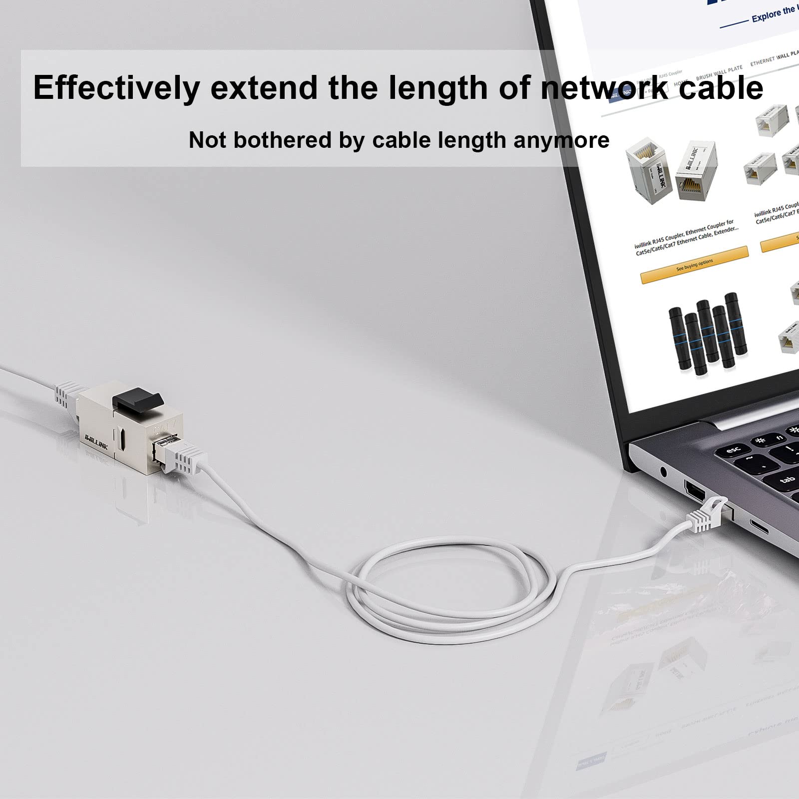 iwillink 10Gbps CAT6 Coupler RJ45 Keystone Shielded Coupler 10-Pack, Ethernet Coupler, Female to Female Keystone Jack, STP Keystone Insert for Cat6/Cat5e Cable