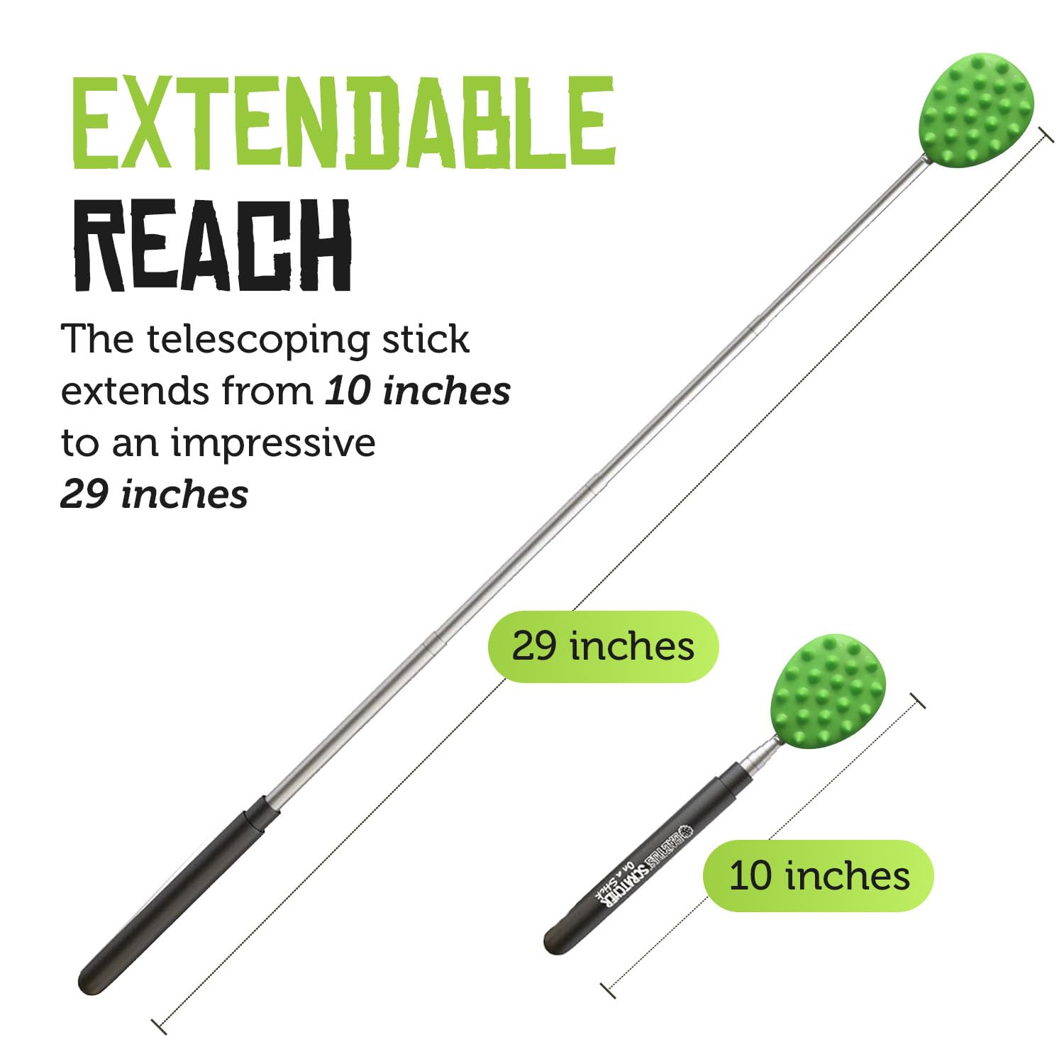 Cactus Scratcher Extendable Big Stick Back Scratcher - Extends 29" Long Double Sided Retractable Scratching Tool for Hand, Neck, Head, and Body - Universal Gift for Family, Pets, and Friends, Glow