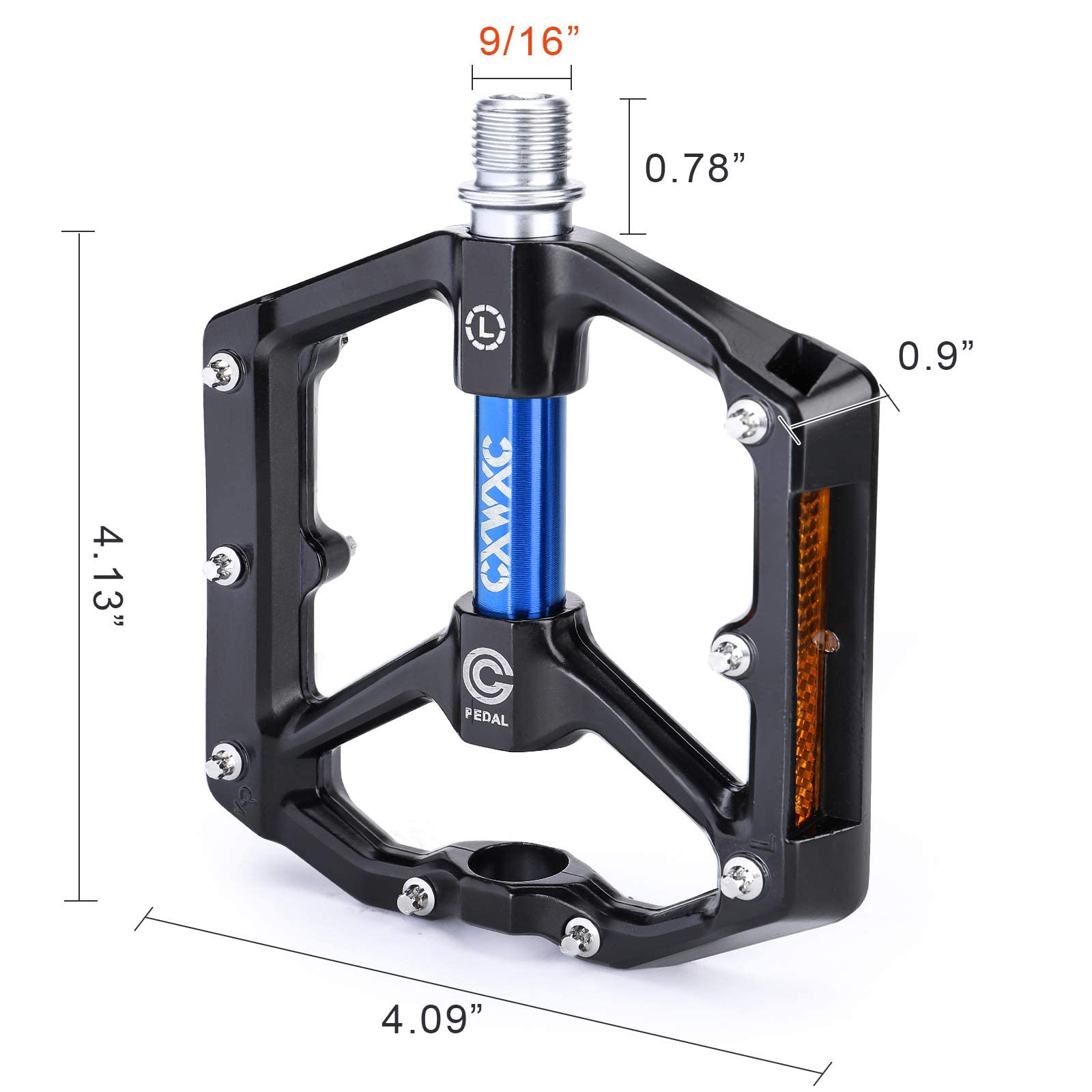 CXWXC Road/MTB Bike Pedals - Aluminum Alloy Bicycle Pedals - Mountain Bike Pedal with Removable Anti-Skid Nails