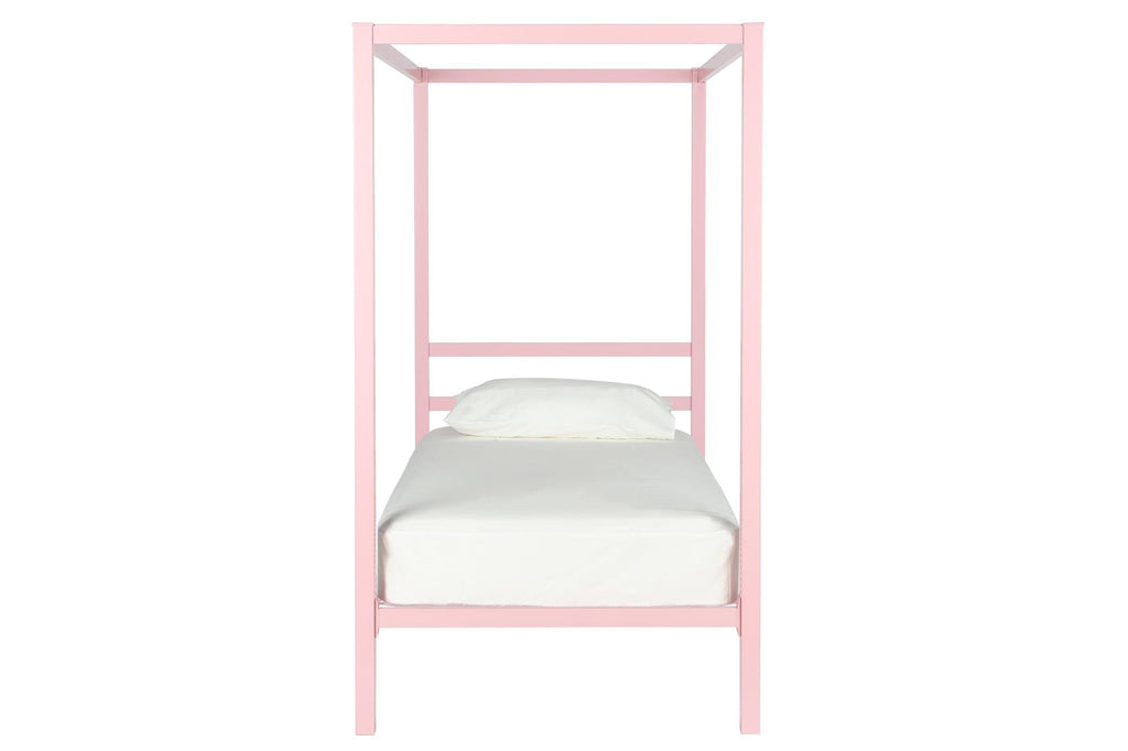 DHP King Metal Canopy Bed, Modern Design with Built-In Headboard, Sturdy Frame, No Box Spring Needed, Gunmetal Gray