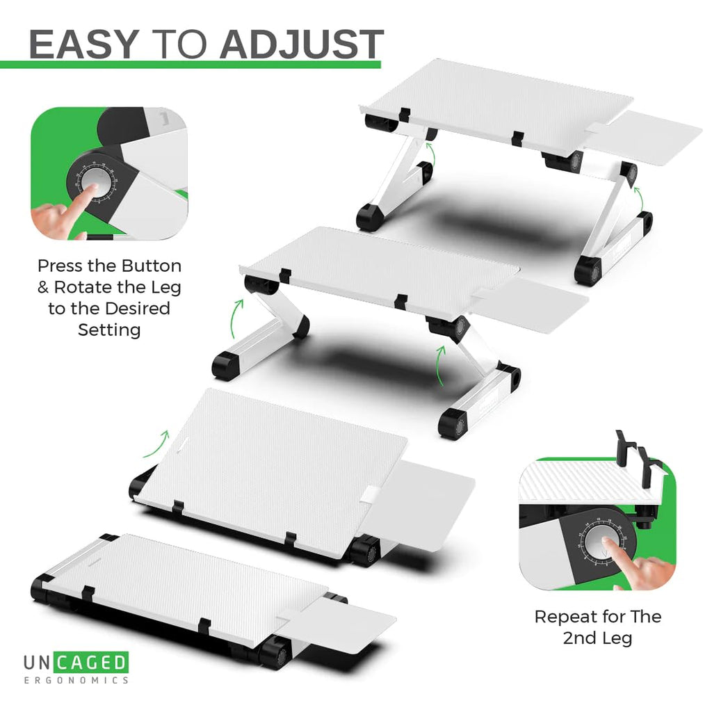 Uncaged Ergonomics WorkEZ Adjustable Computer Keyboard Stand for Desk, Keyboard & Mouse Riser, Ergonomic Portable Stand for Desktop, Computer Keypad Riser for Desk