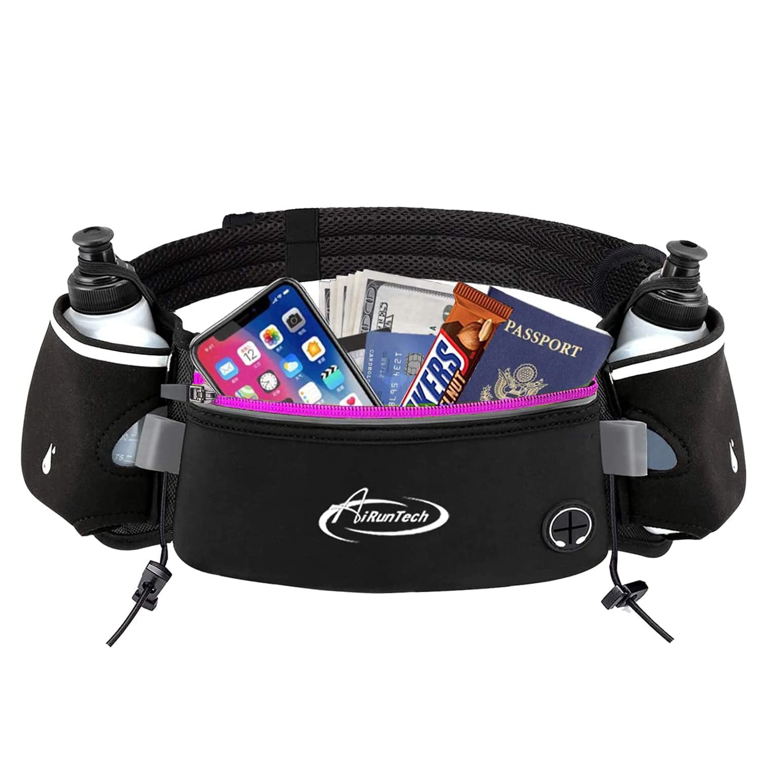 AiRunTech Hydration Running Belt with Water Bottle, Running Fanny Pack for Phone and Wallet Holder, Running Bag Runners Essentials Accessories Marathon Triathlon Walking Jogging Gear Gift