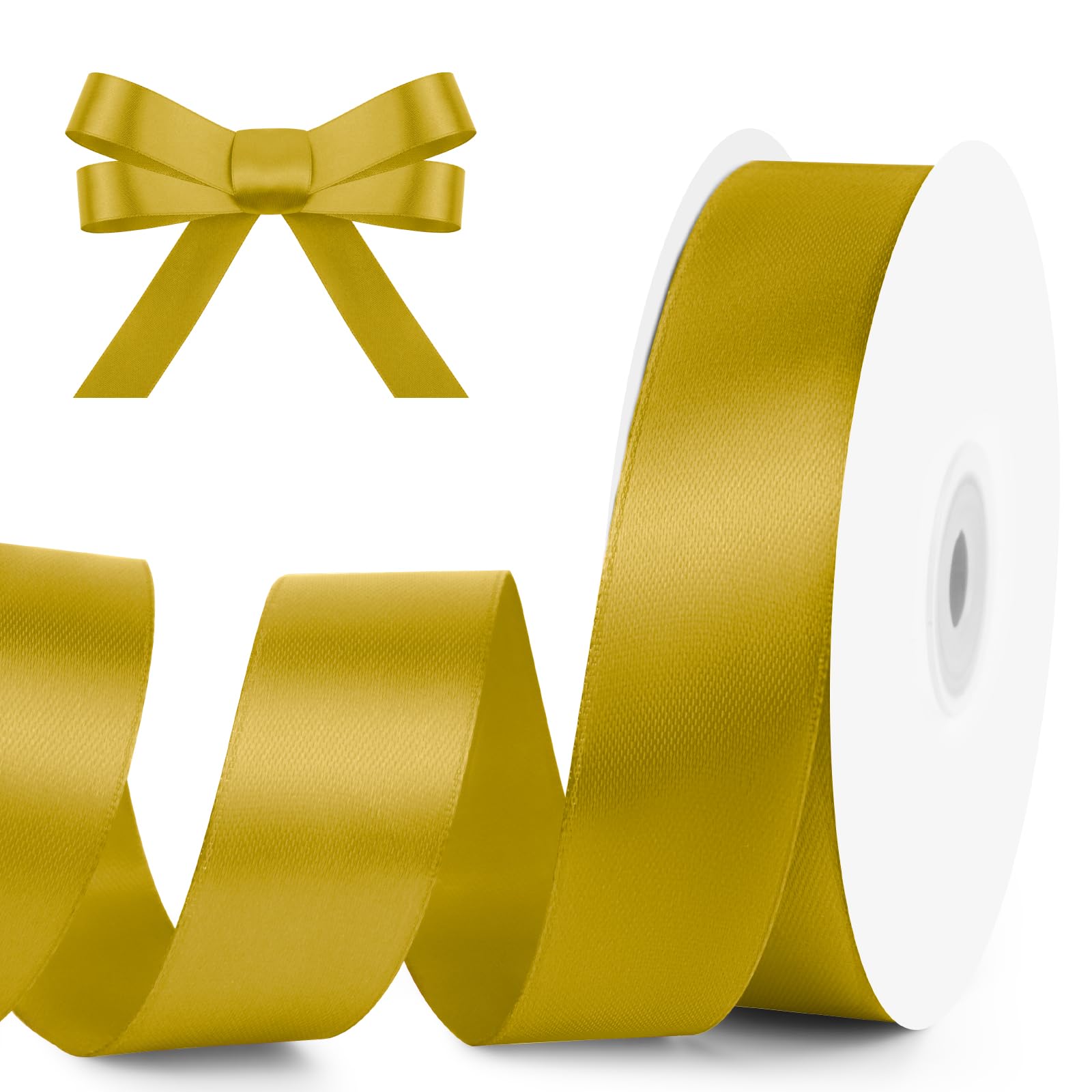 1" Wide x 100 Yards Single Face Polyester Satin Ribbon, Satin Ribbon for Crafts, Gift, Hair Bows, Wedding Party Decoration, Bow Making & Other Projects (Apple Green)
