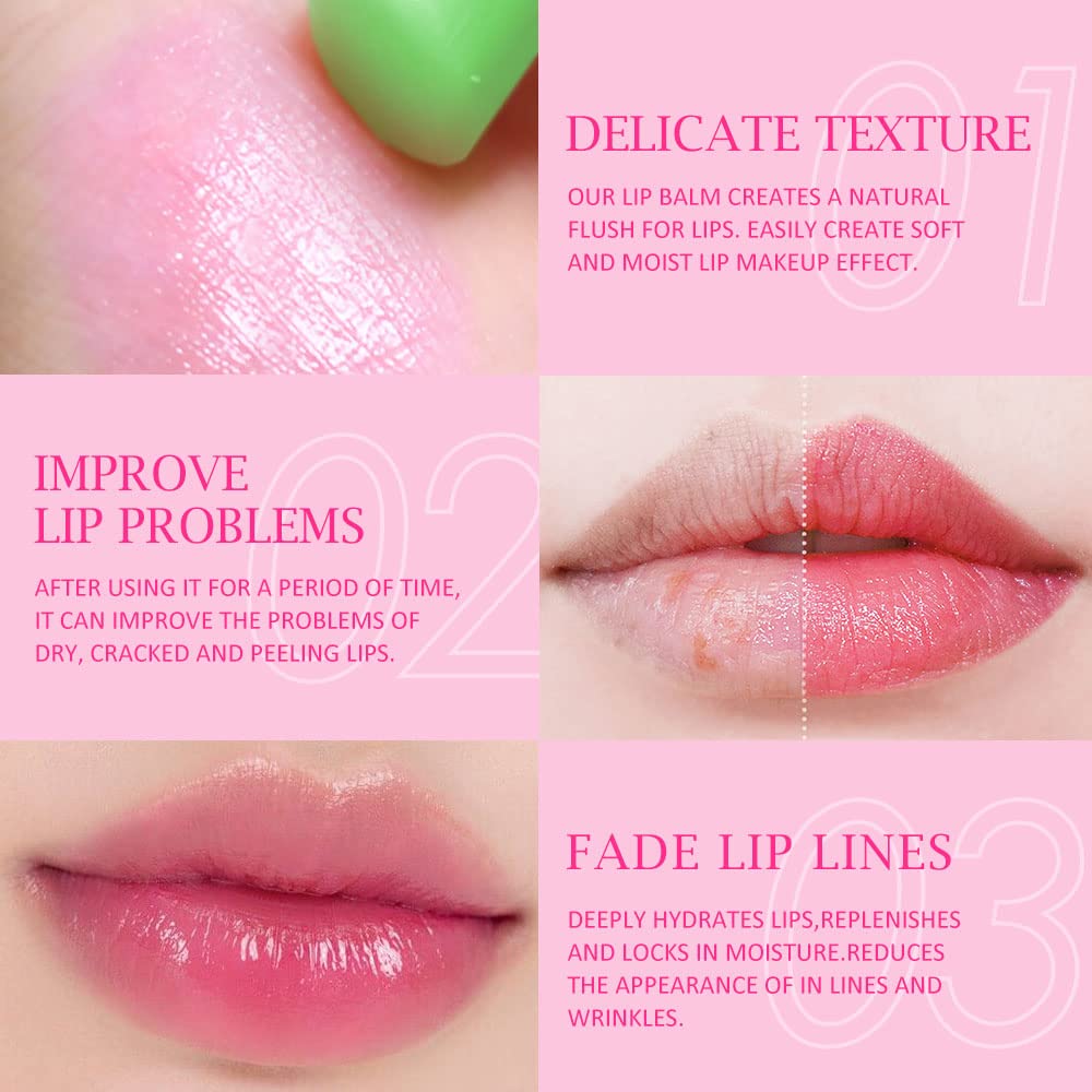 evpct 2Pcs Blueberry Tinted Lip Balms PH Lip Color Changing Lipstick Balm Stain Gift Set Queen for Women Girls Korean Mood Long Lasting Color Change Light Pink Lipstick Lip Tint Plumper Gloss