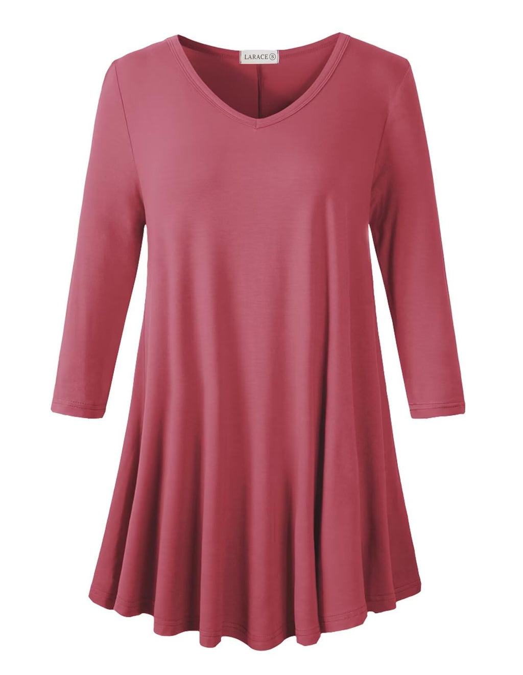 LARACE Plus Size Tops for Women 3/4 Sleeve Shirts V Neck Tunic Tops Blouses