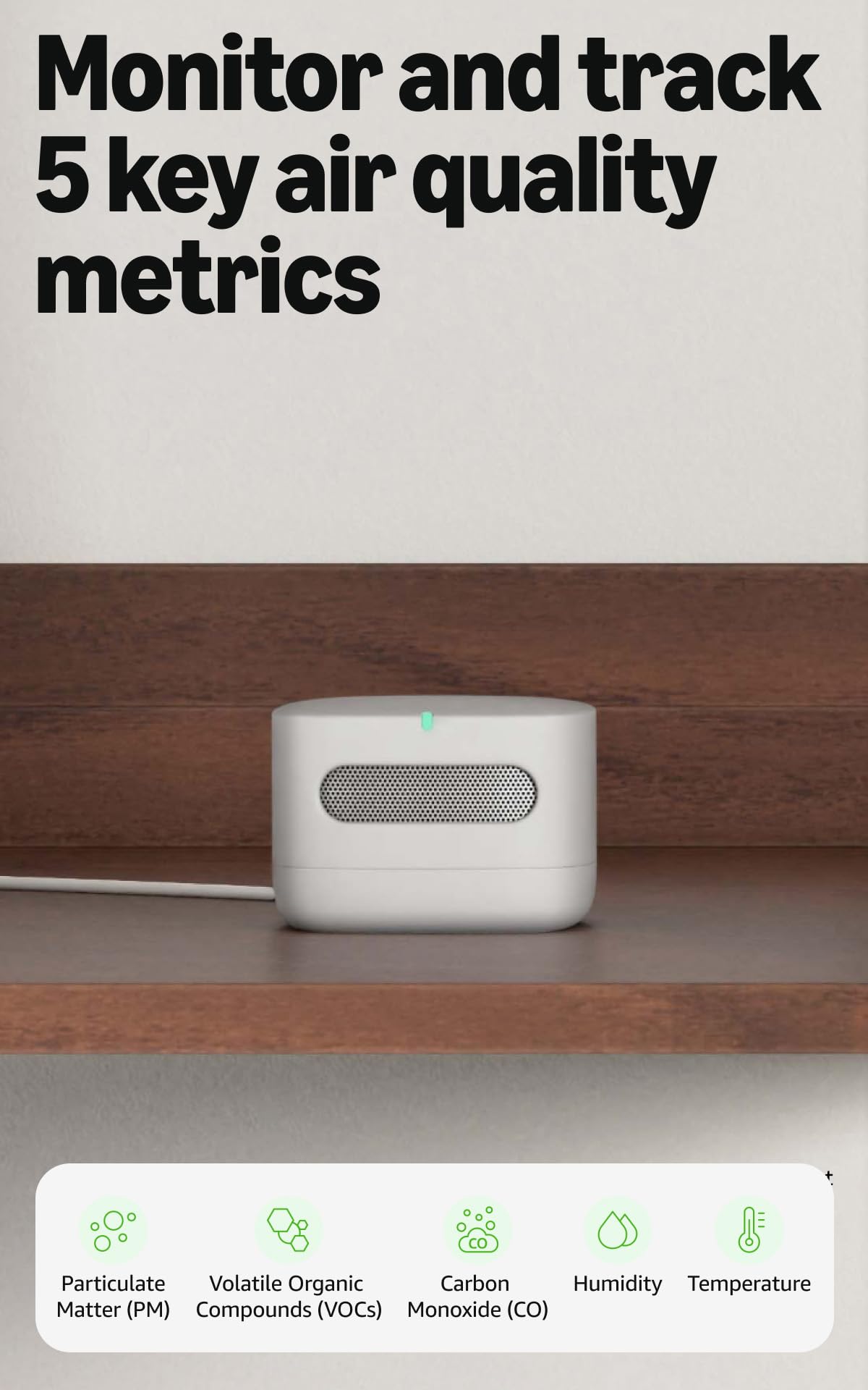 Amazon Smart Air Quality Monitor – Know your air, Works with Alexa
