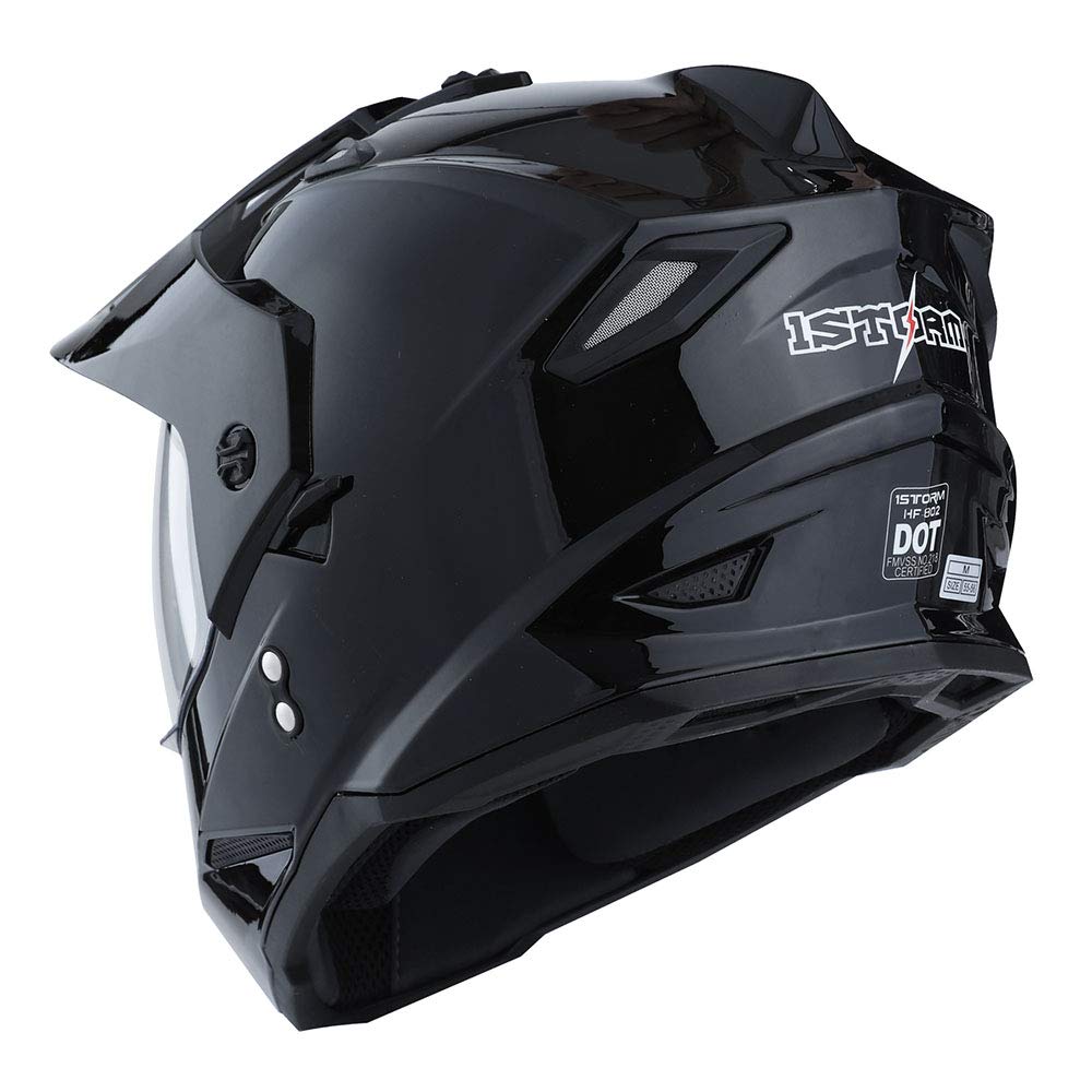1Storm Dual Sport Motorcycle Motocross Off Road Full Face Helmet Dual Visor: HF802