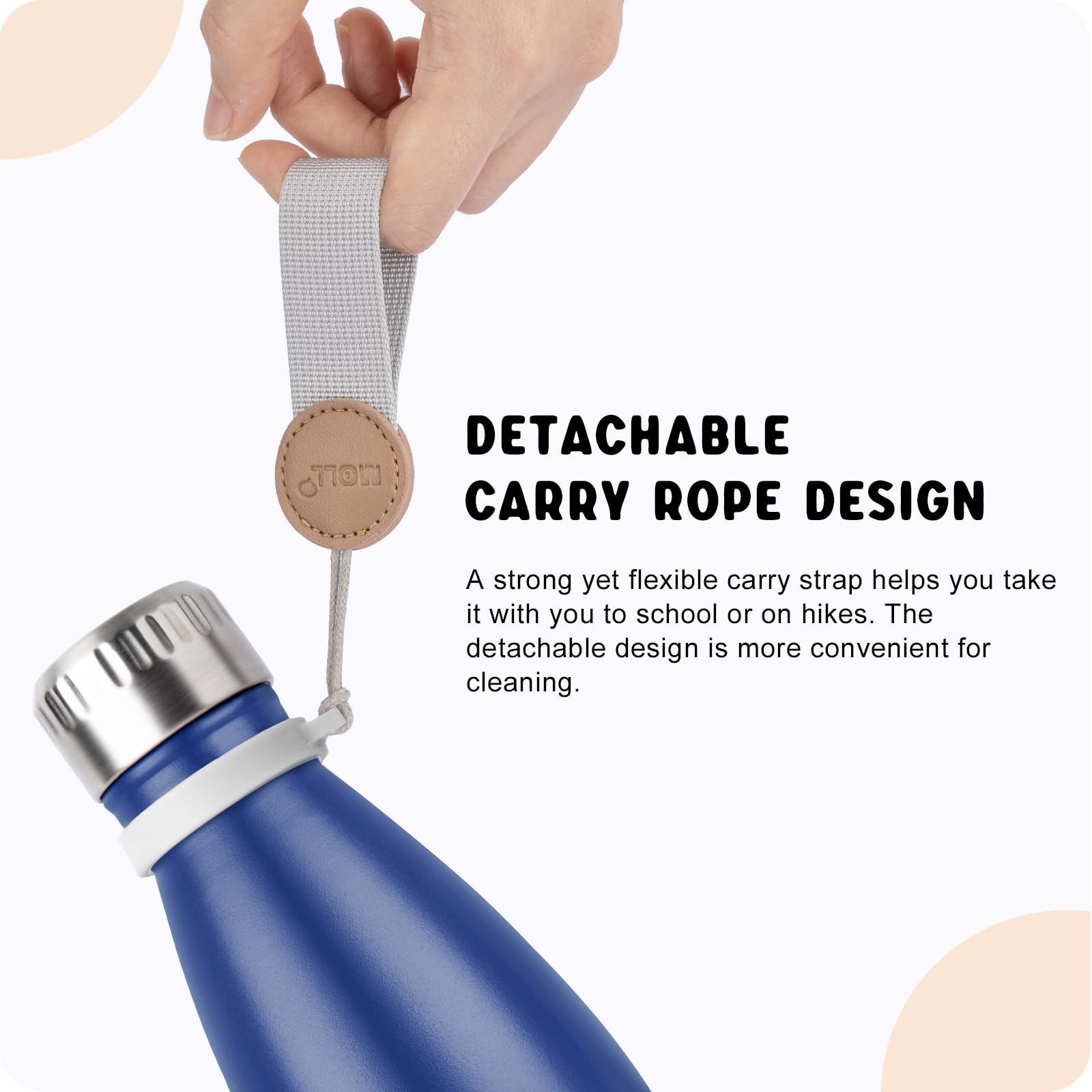9 oz Water Bottle for Kids-Small Stainless Steel Water Bottle for School Vacuum Insulated Metal Leak Proof Cola Shape Water Flask for Boys Girls(Baby Blue)