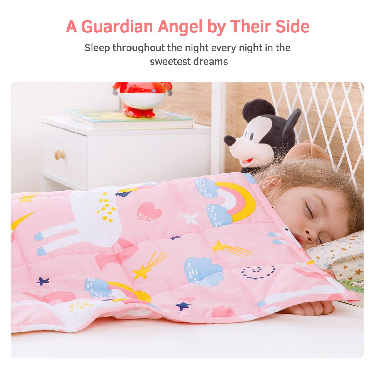 Mr. Sandman Weighted Blanket 3 Pounds Washable, Best for 20-40lb Breathable Cotton Heavy Blanket with Nontoxic Glass Beads - 36" x 48" Cute Cat