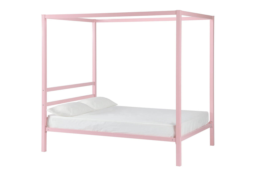 DHP King Metal Canopy Bed, Modern Design with Built-In Headboard, Sturdy Frame, No Box Spring Needed, Gunmetal Gray