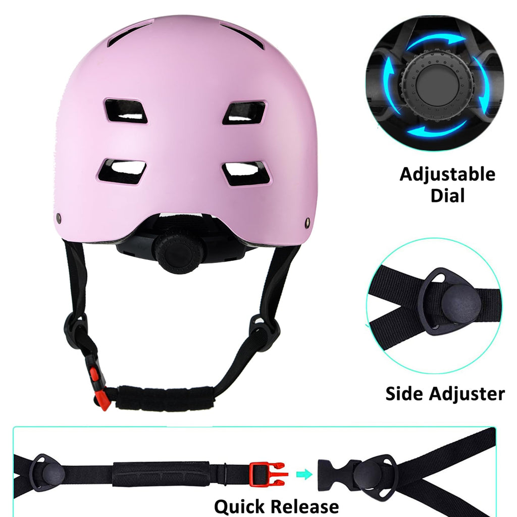 Bike Helmet 3 Sizes for Teenager Kids Youth Adults,Bavilk Skateboard Helmet Adjustable Multi-Sport Bicycle Cycling Scooter Roller Skate Inline Skating Rollerblading for Girls Boys Women Men Teen