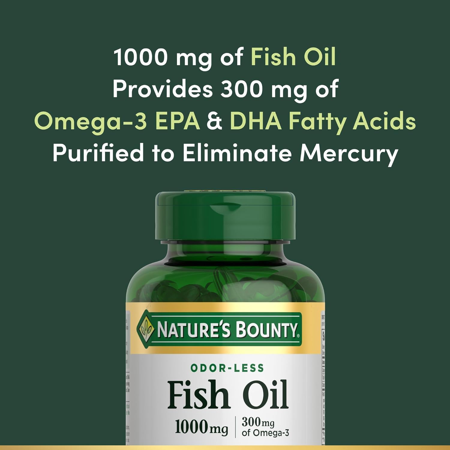 Nature's Bounty Fish Oil 1000 mg Coated Softgels, 220 Count