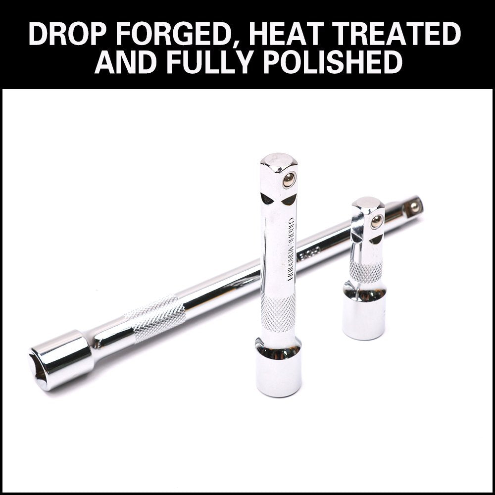 HORUSDY 6-Piece Impact Sockets Adapter Sets, 3-Inch and 6-Inch Hex Shank 1/4" 3/8" 1/2"