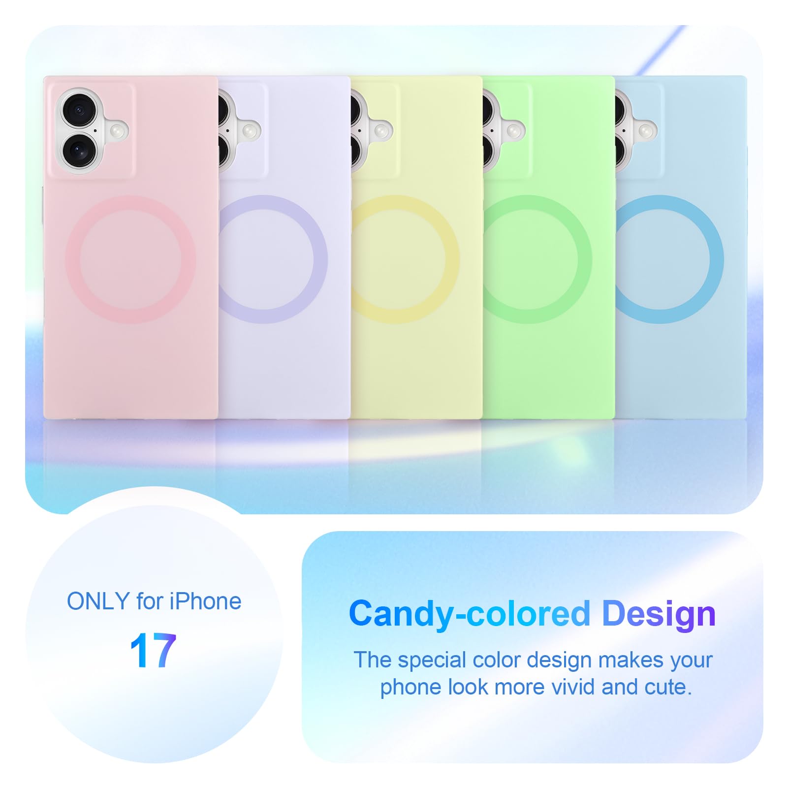 Cute Case for iPhone 13 Pro Case for Women Girls with Iridescent Cloud Pattern Design, Aesthetic Trendy Girly Matte Glitter Sparkly Rainbow Rectangle Protective Phone Cover, Sun Set Sky