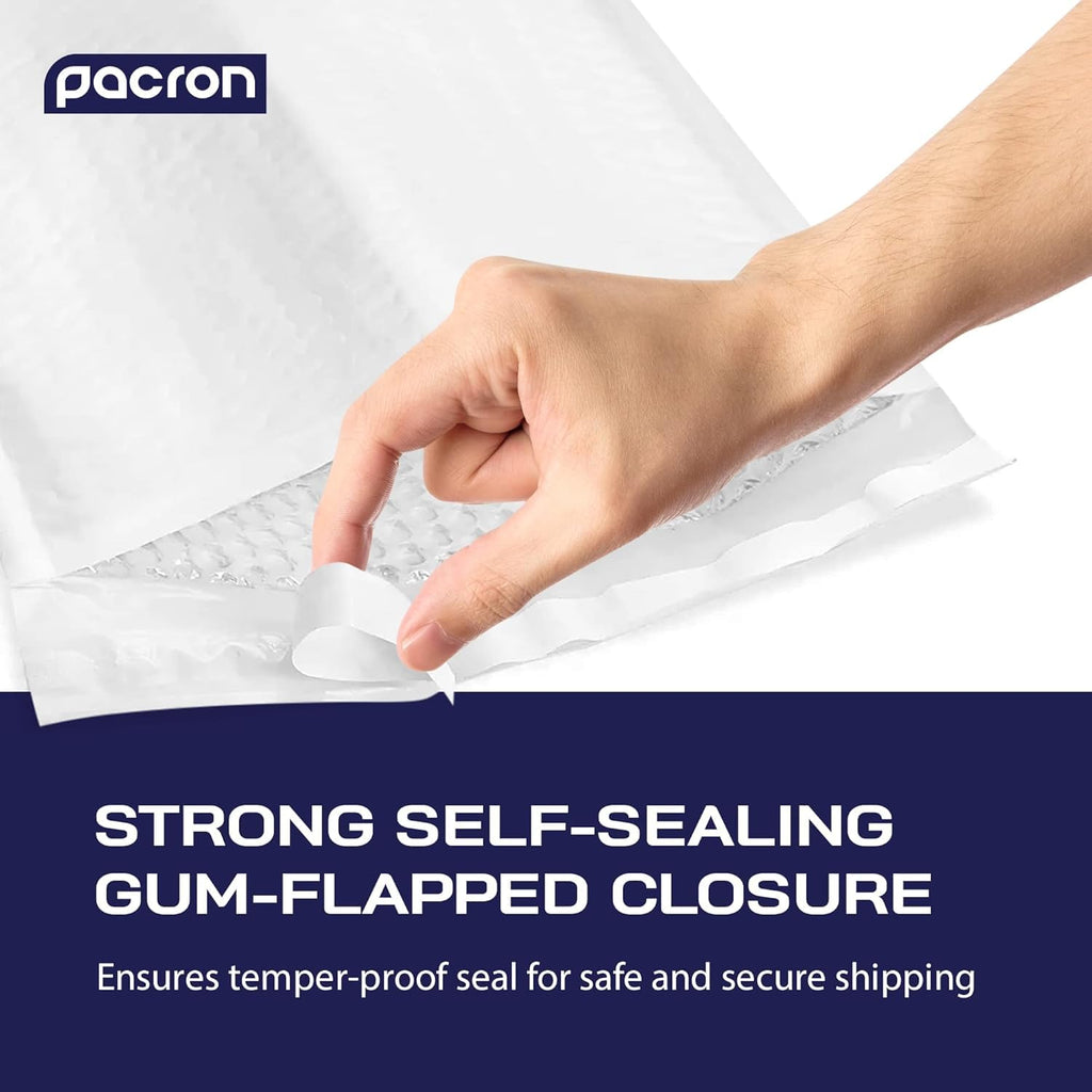 200-Pack Waterproof Poly Bubble Mailers 5 x 10 - Thick, Durable, Instant Seal Envelopes with Strong Adhesive - Protective Shipping Mailers for Jewelry, Cosmetics, SD Cards, USB Cables