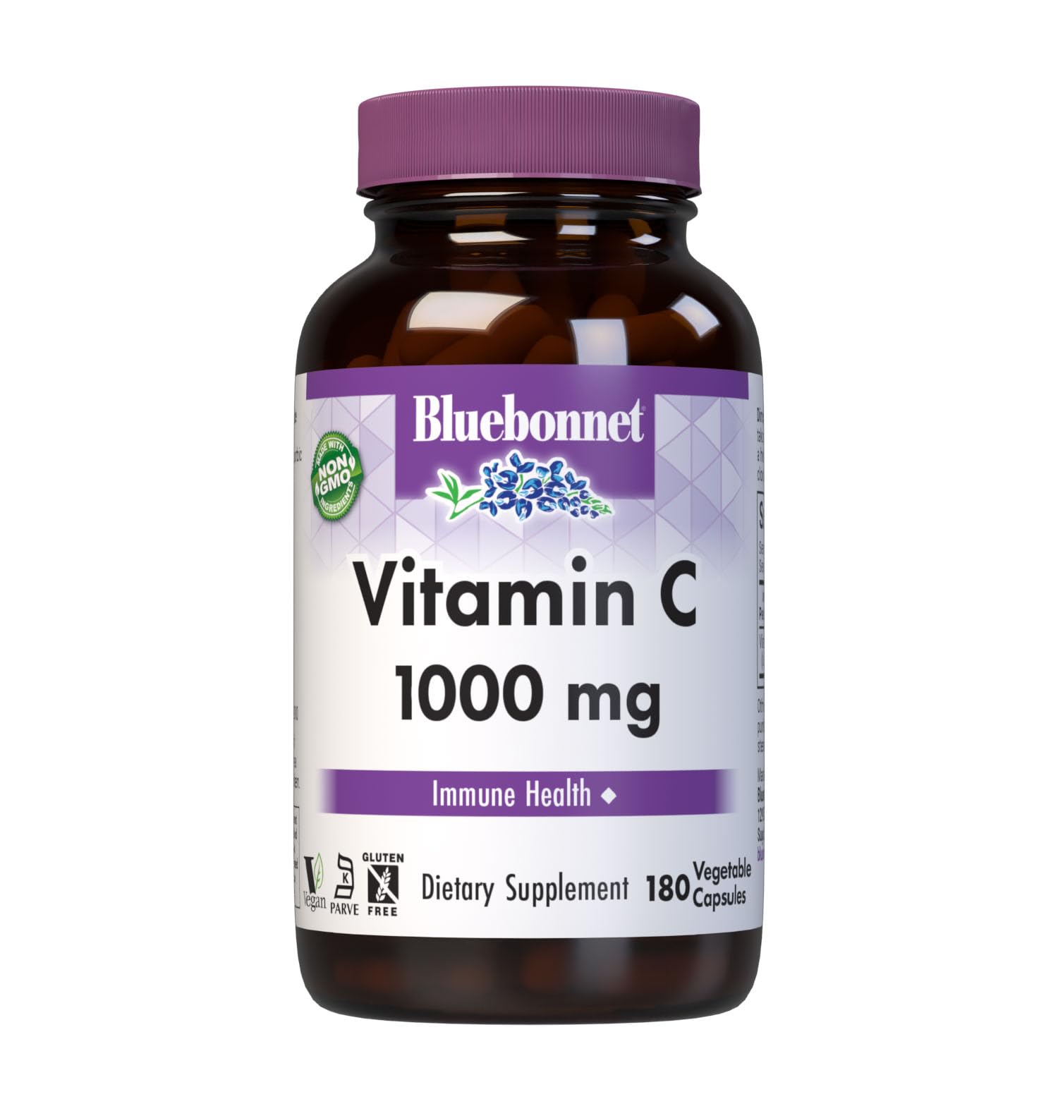 Bluebonnet Nutrition Vitamin C 500 mg Vegetable Capsules, Ascorbic Acid, for Immune Health & Skin Health, Vegan, Vegetarian, Non GMO, Gluten Free, Soy Free, Milk Free, Kosher, 90 Vegetable Capsules