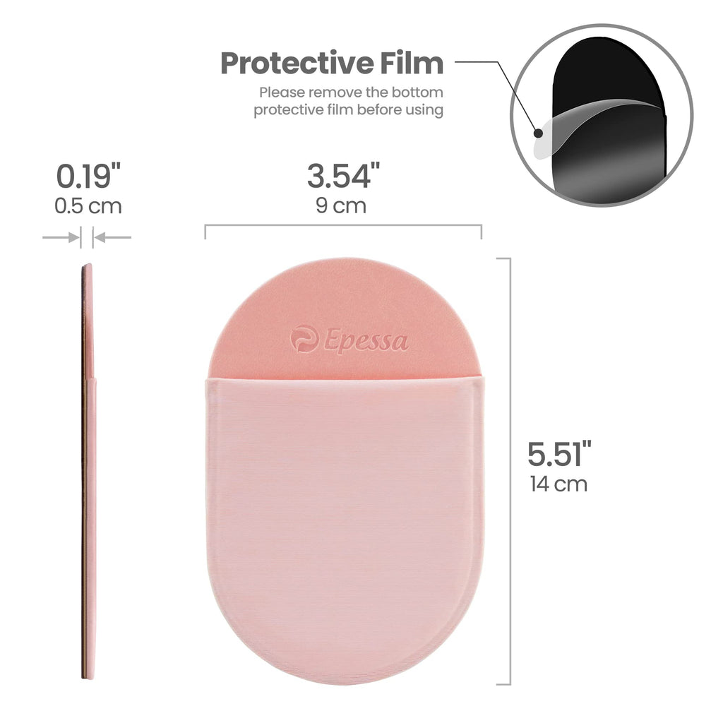 Epessa Universal Stick-On Mouse Pouch, Holder for Wireless Mouse, Sleeve for Laptop, Reusable Adhesive, No Glue Residue, Compatible with iPad or MacBook (Black)