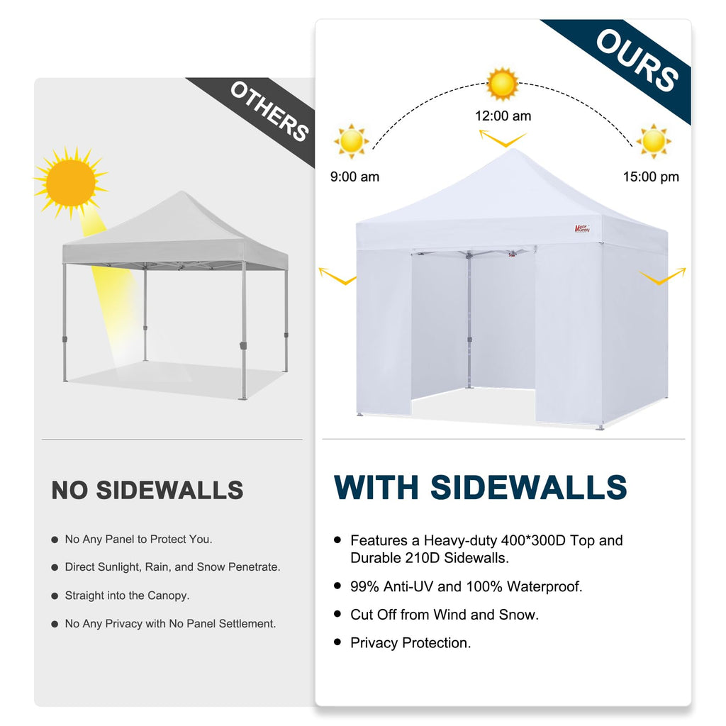 MASTERCANOPY 10x10 Premium Heavy Duty Pop Up Commercial Instant Canopy with Sidewalls(10x10 Blue)
