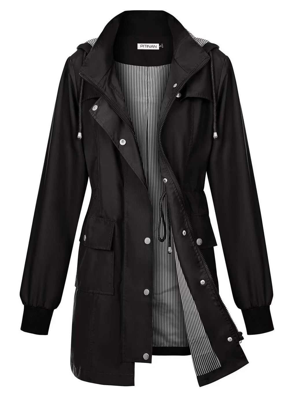 PITINAN Rain Jackets For Women Waterproof Rain Coats with Hood Lightweight Windbreaker Outdoor Womens Raincoats